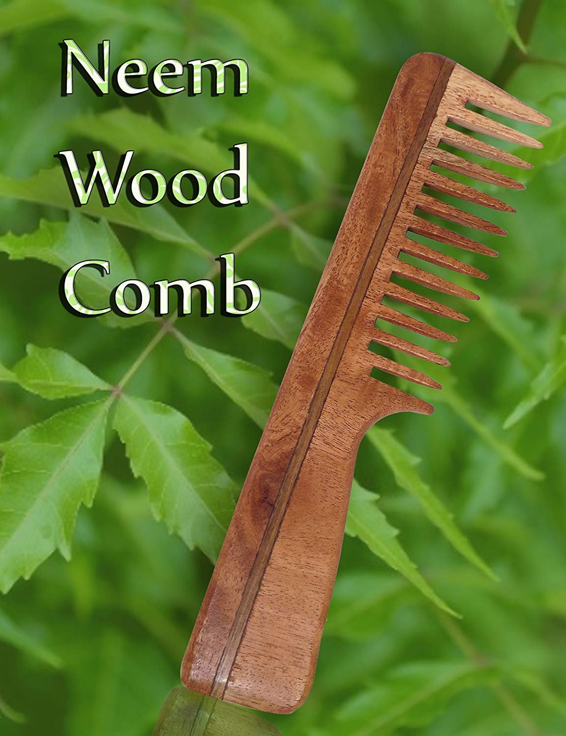 Organic Neem Wood Comb for Men & Women - Anti Dandruff, Scalp Massage & Hair Growth - Natural Handmade Hairbrush for Healthy Shiny Hair - Perfect for Daily Hair Care & Ayurvedic Routine (Pack of 1, 15g)