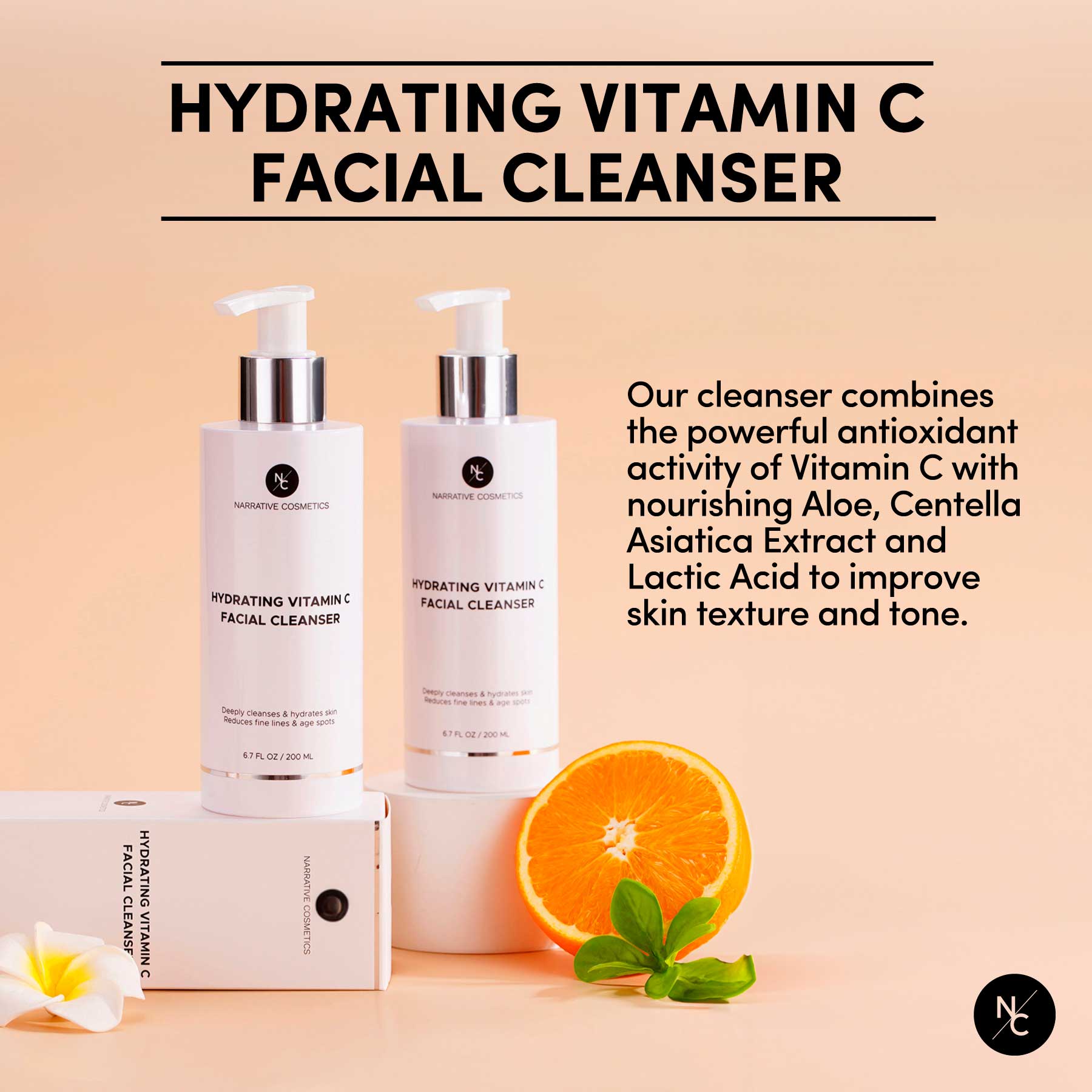 Best Vitamin C Face Wash Cleanser for Brightening & Acne - 6.7 Fl Oz (200ml) - Gentle Daily Facial Cleanser for Glowing Skin - Perfect for Morning & Night Routine