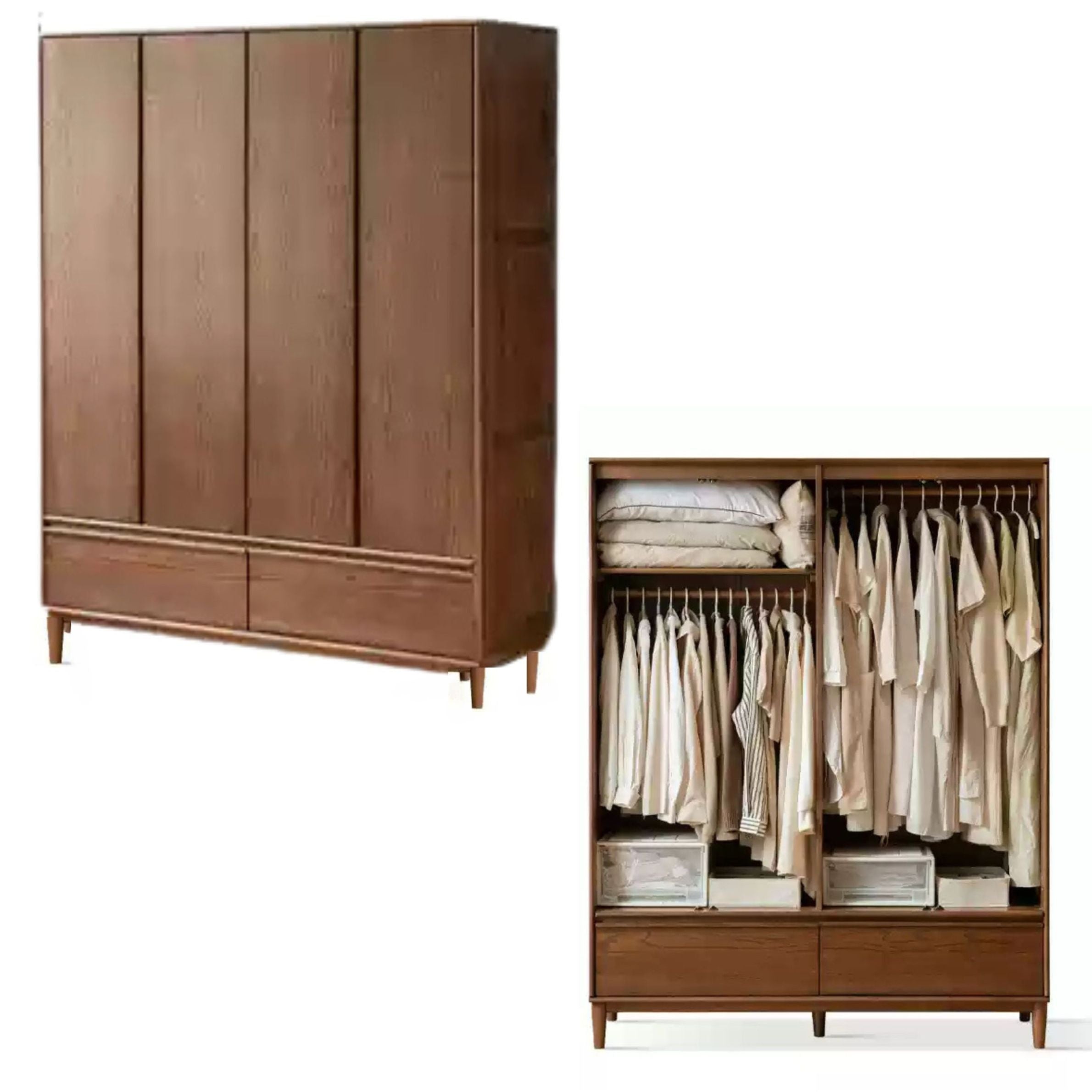 61.4x22.4x78.7 inch /156x57x200сm / Walnut Color/ Wardrobe