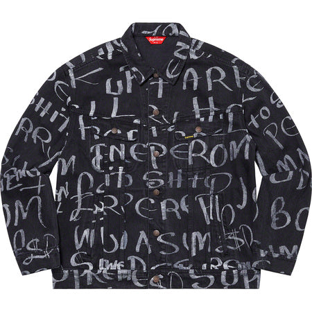 Supreme Ark Denim Trucker Jacket for Men - Black Vintage Distressed Denim Jacket with Button Front & Classic Fit | Perfect for Casual Wear, Street Style & Outdoor Adventures