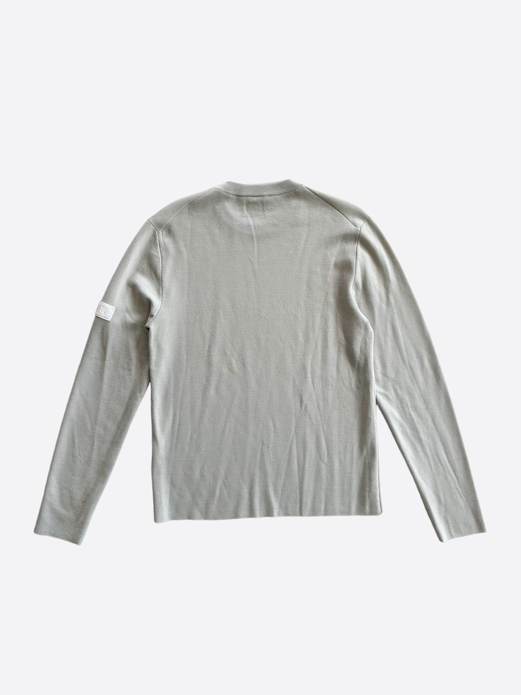 Dior Grey Patch Wool Sweater for Women - Luxury Knitwear for Fall & Winter Fashion | Perfect for Office, Date Night & Holiday Outfits