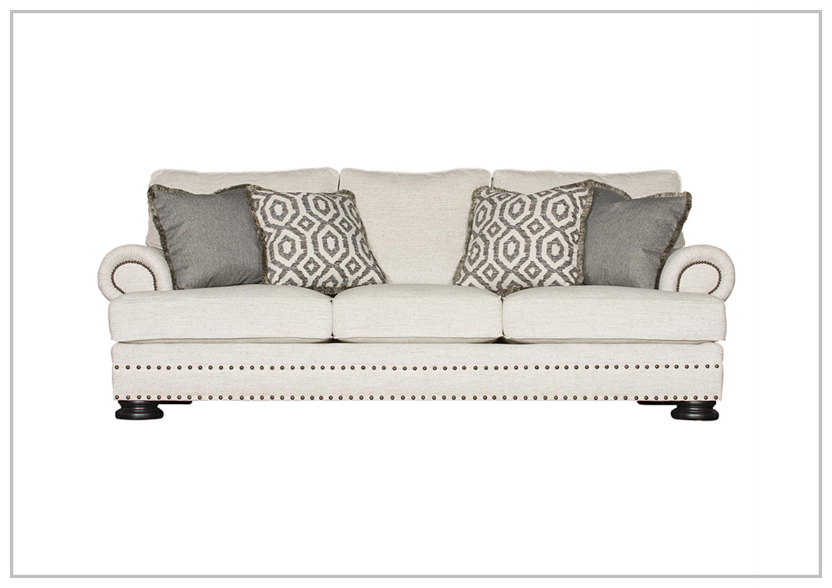 Bernhardt Foster 3-Seater Fabric Sofa with Nailhead Trim - Modern Living Room Furniture for Home Decor & Comfortable Relaxation