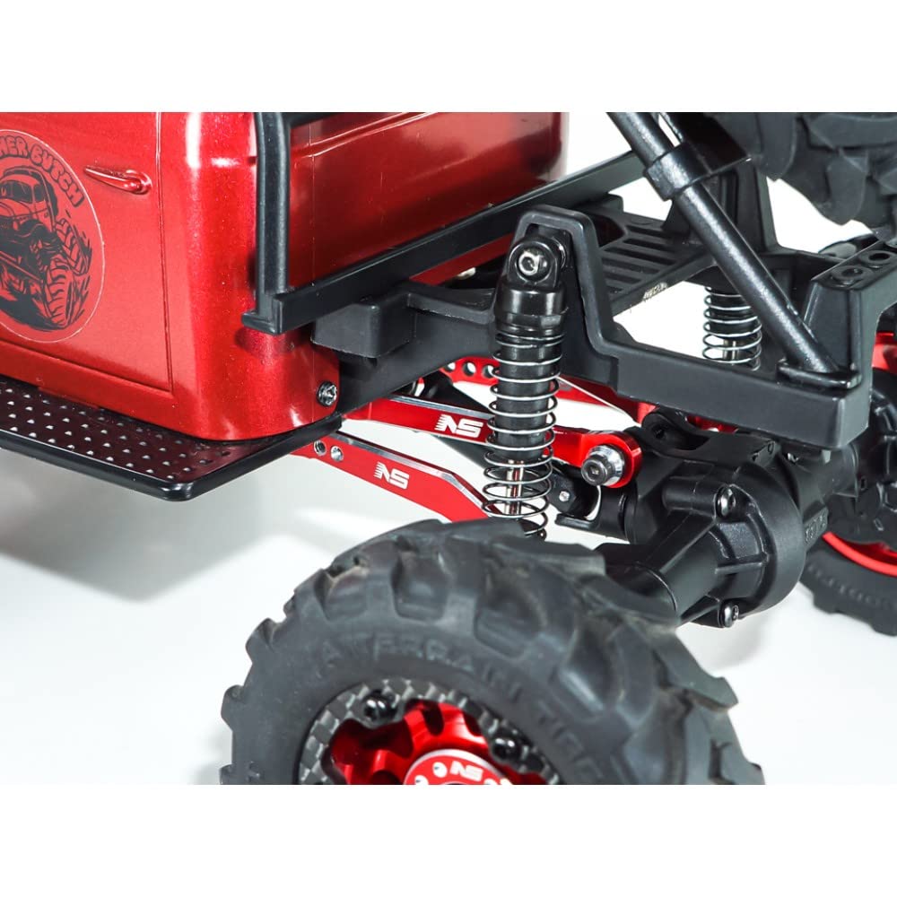 NexxSpeed CNC 7075 Aluminum Clearance Links Set (Red) for FMS FCX24 RC Crawler - Upgrade Suspension for Off-Road Performance & Rock Crawling