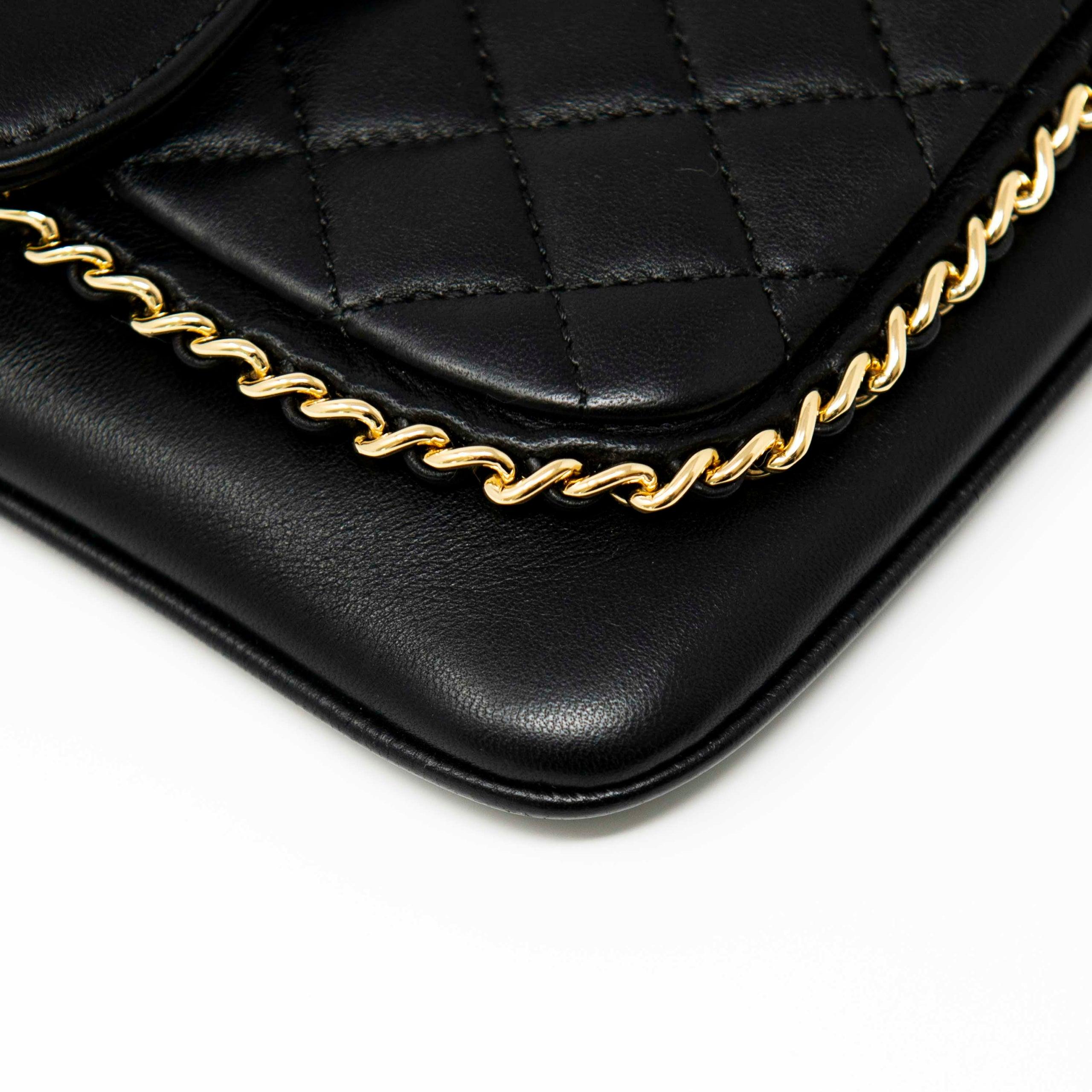 Chanel Black Quilted Caviar Leather Unchained Flap Bag - Luxury Designer Handbag for Women, Perfect for Evening Parties & Special Occasions