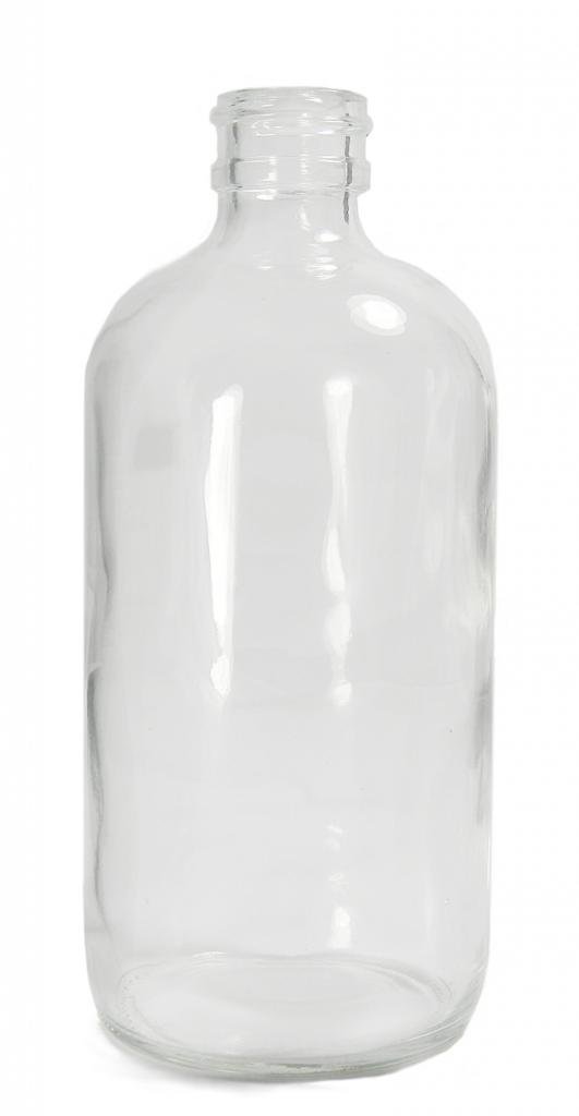 Clear Glass Boston Round Bottle with 20-400 Neck Finish - 1oz (30ml) Capacity, 31mm x 79mm - Pack of 432 - Perfect for Essential Oils, DIY Beauty Products & Craft Storage