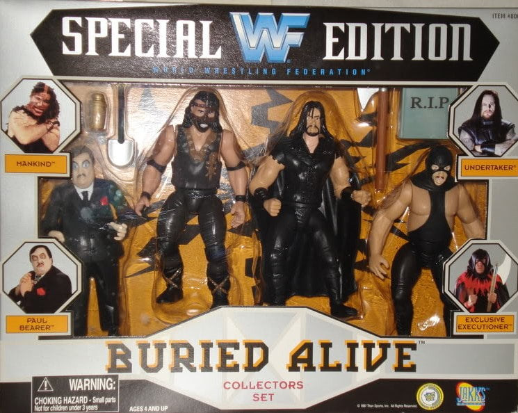 1997 WWF Jakks Pacific Special Edition Buried Alive Box Set - Mankind, Paul Bearer, Undertaker & Executioner Action Figures [Collectible Wrestling Memorabilia] - Perfect for WWE Fans, Display & Nostalgic Collectors