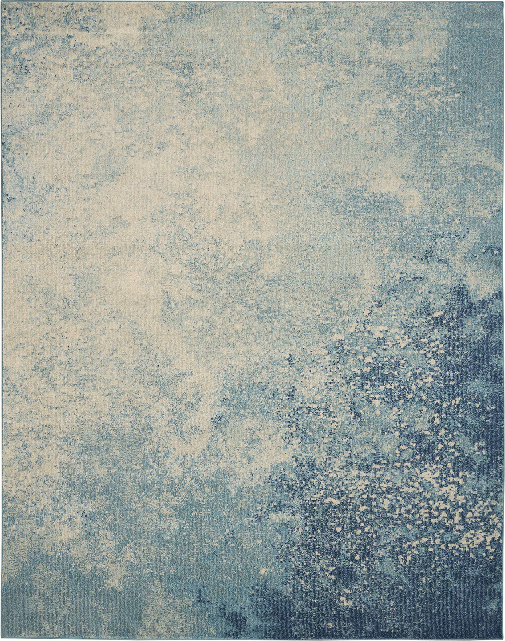 Nourison Passion Navy/Light Blue 8' x 10' Area Rug - Modern Abstract Design, Easy Cleaning, Non-Shedding - Perfect for Bedroom, Living Room, Dining Room & Kitchen Decor (8x10)