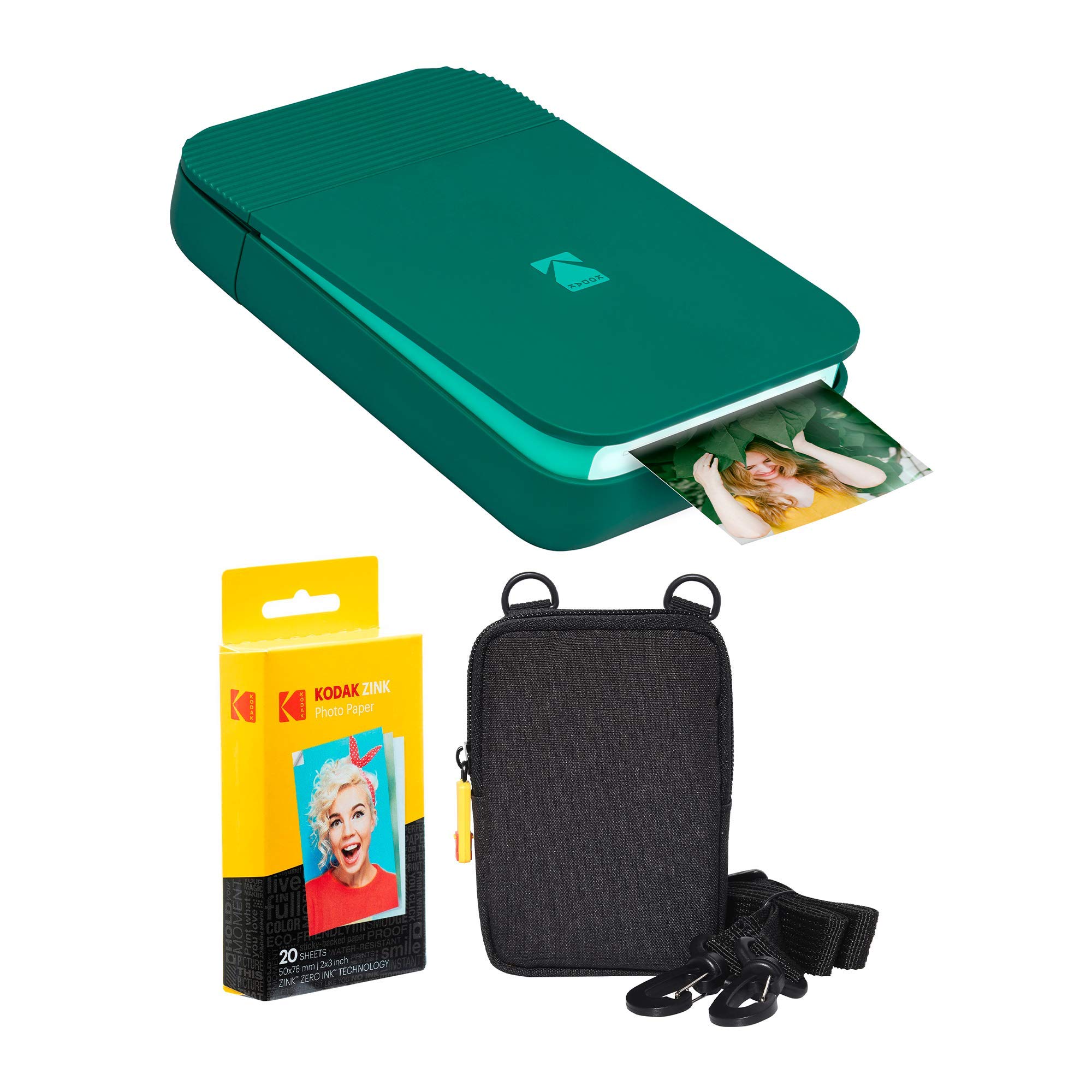 KODAK Smile Instant Digital Printer with Soft Case Kit - Portable Green Photo Printer for Travel, Parties & Instant Memories - Perfect for Instagram Prints & Scrapbooking