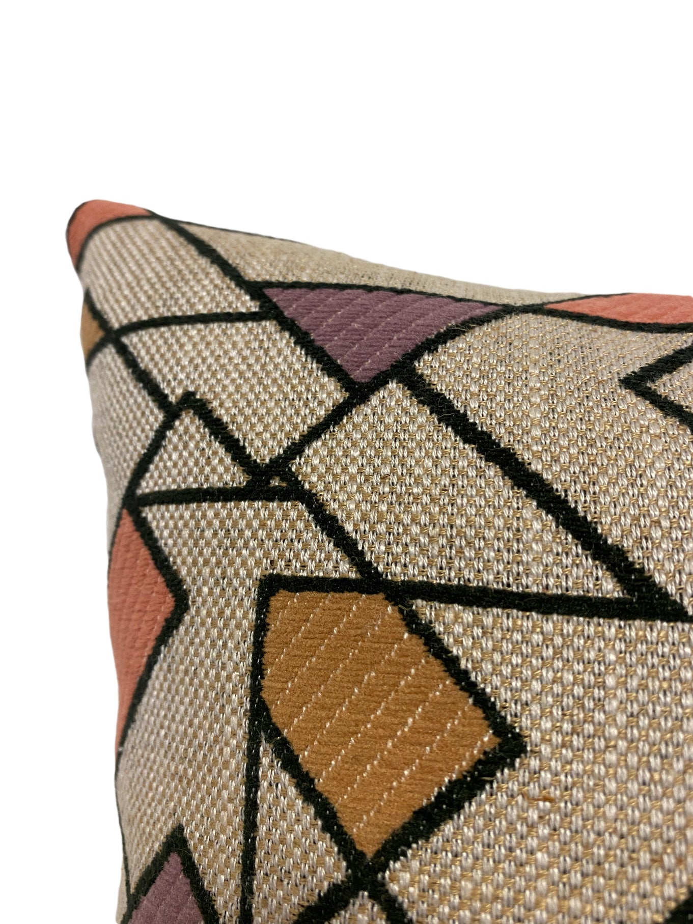 Junction Spumoni Geometric Throw Pillow 17x17 Inches - Modern Decorative Cushion for Sofa, Bed & Home Decor