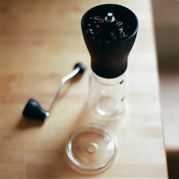 Hario Slim Coffee Grinder - Manual Ceramic Burr Mill for Espresso, French Press & Pour Over - Portable Hand Crank Coffee Bean Grinder for Home, Camping & Travel