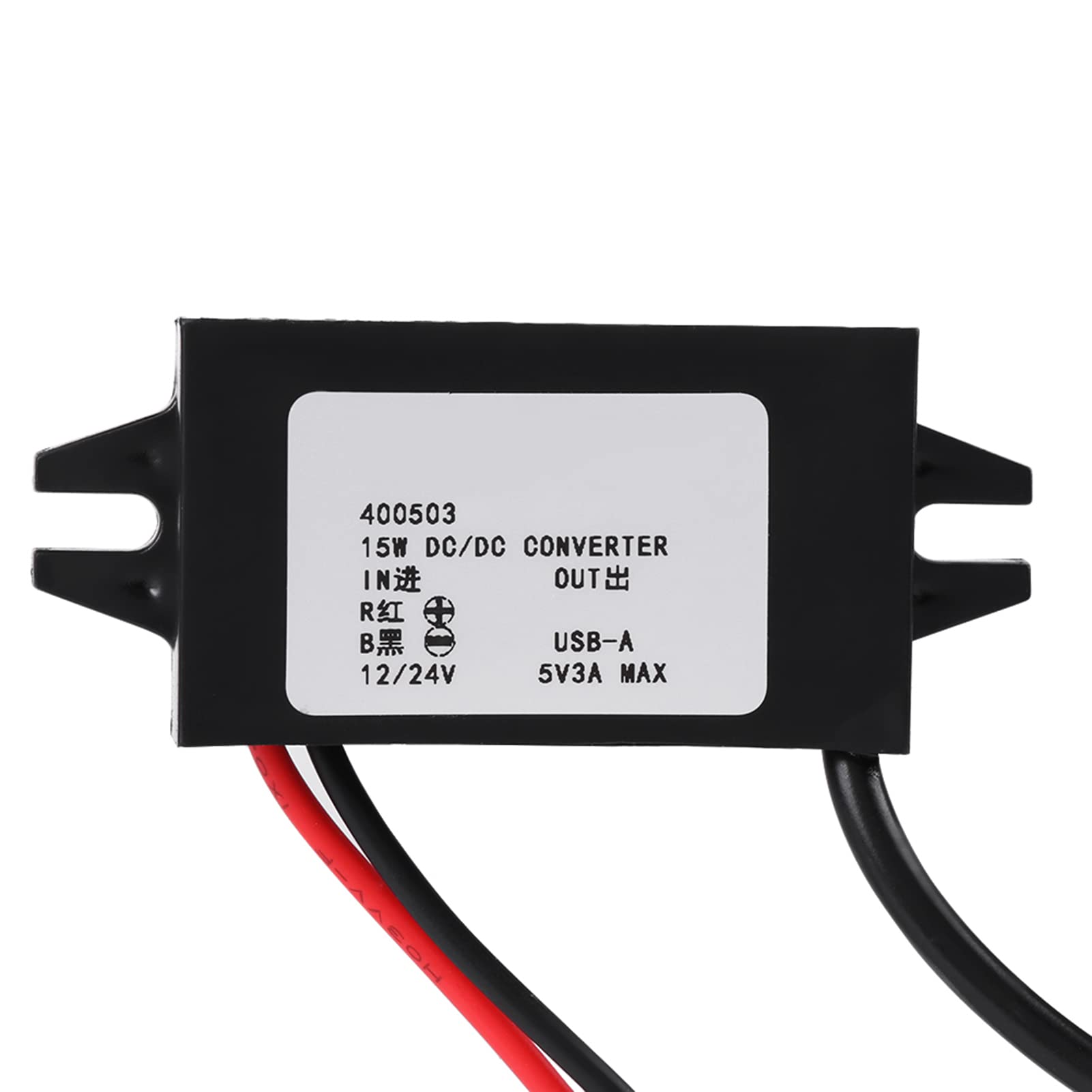 12V/24V to 5V 3A DC-DC USB Converter Regulator - Car Audio Power Adapter for Radio, Monitor & Mobile Devices - Perfect for Vehicle Charging & Electronic Installations