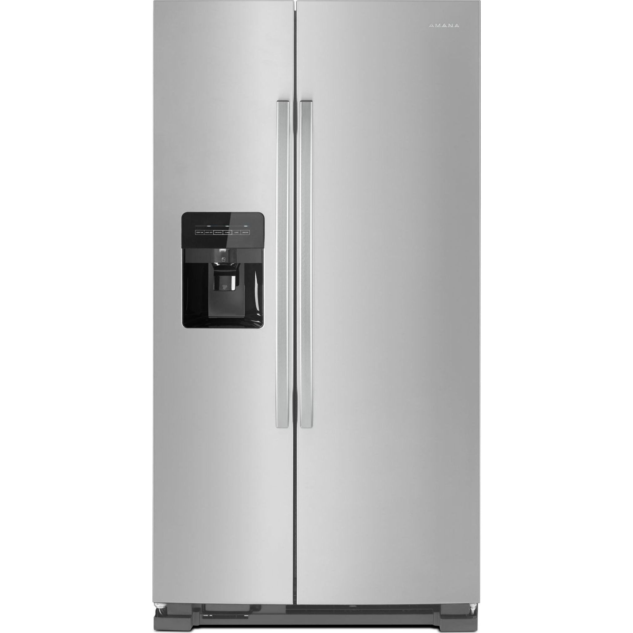 Amana Side by Side Refrigerator (ASI2175GRS) - 25.5 Cu. Ft. Stainless Steel French Door Fridge with Ice Maker & Water Dispenser - Perfect for Large Families & Open Kitchen Designs