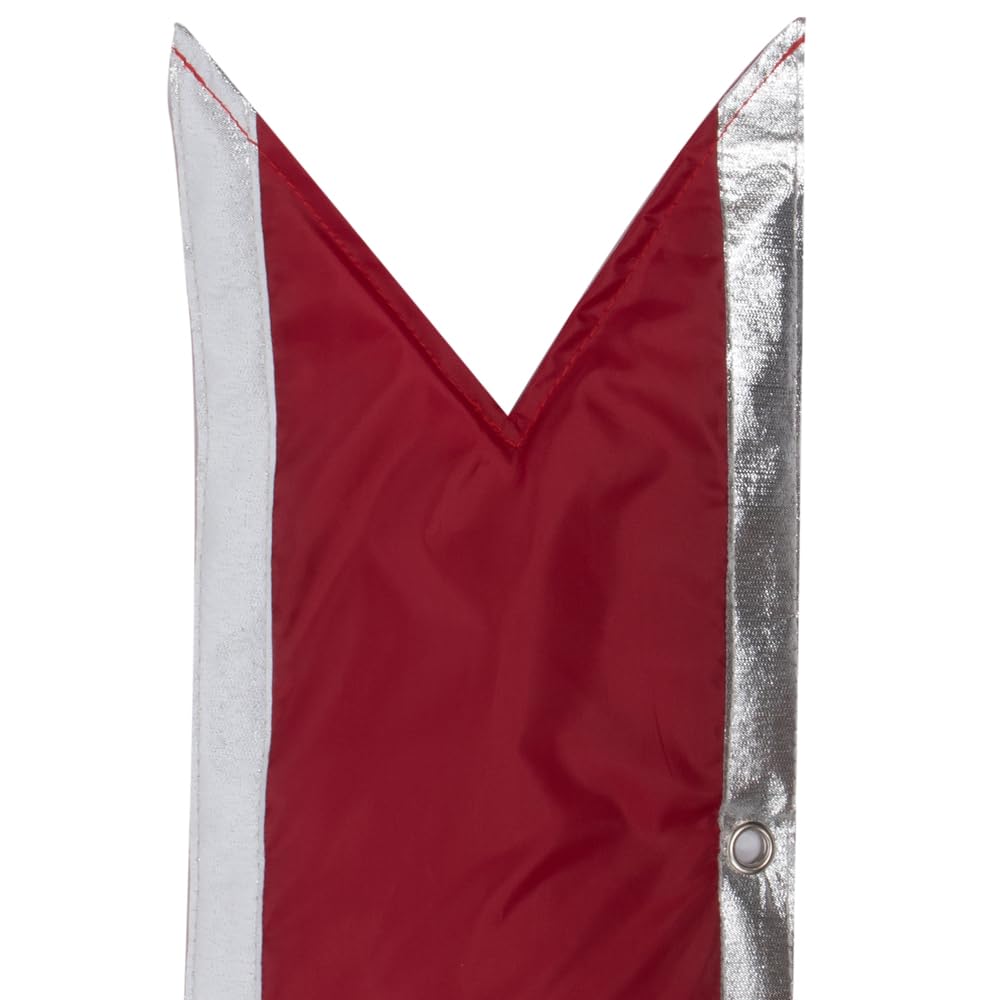 Vickerman 18-Inch Red and Silver Nylon Christmas Bow for Outdoor Holiday Decor - Perfect for Wreaths, Garlands, and Gift Wrapping