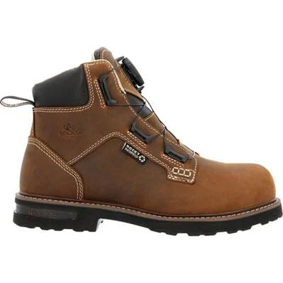 Rocky Grindstone XTR BOA Composite Toe Work Boots for Men - Waterproof Safety Shoes with Steel Shank & Slip Resistant Outsole - Ideal for Construction, Warehouse & Outdoor Work