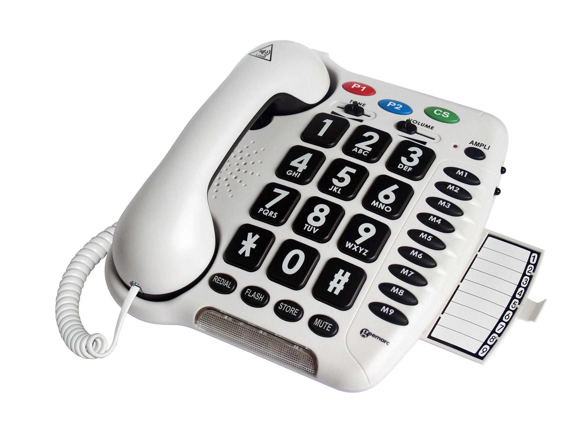 CL100 Big Button Corded Phone for Seniors & Hearing Impaired - 30dB Amplified Landline Telephone with Visual Ringer & Large Buttons - Easy-to-Use Home Phone for Elderly with Hearing Loss | Perfect for Bedroom, Living Room & Home Office Use