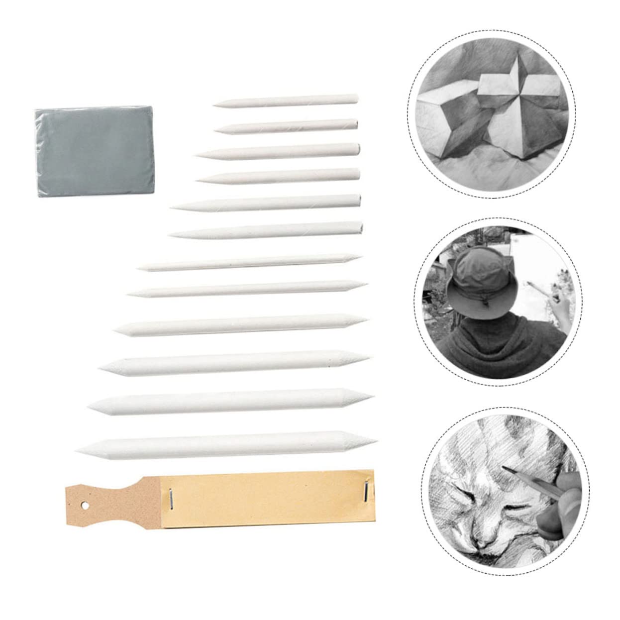 Cabilock 3-Piece Sketching Kit - Pencils, Blenders & Paper for Artists
