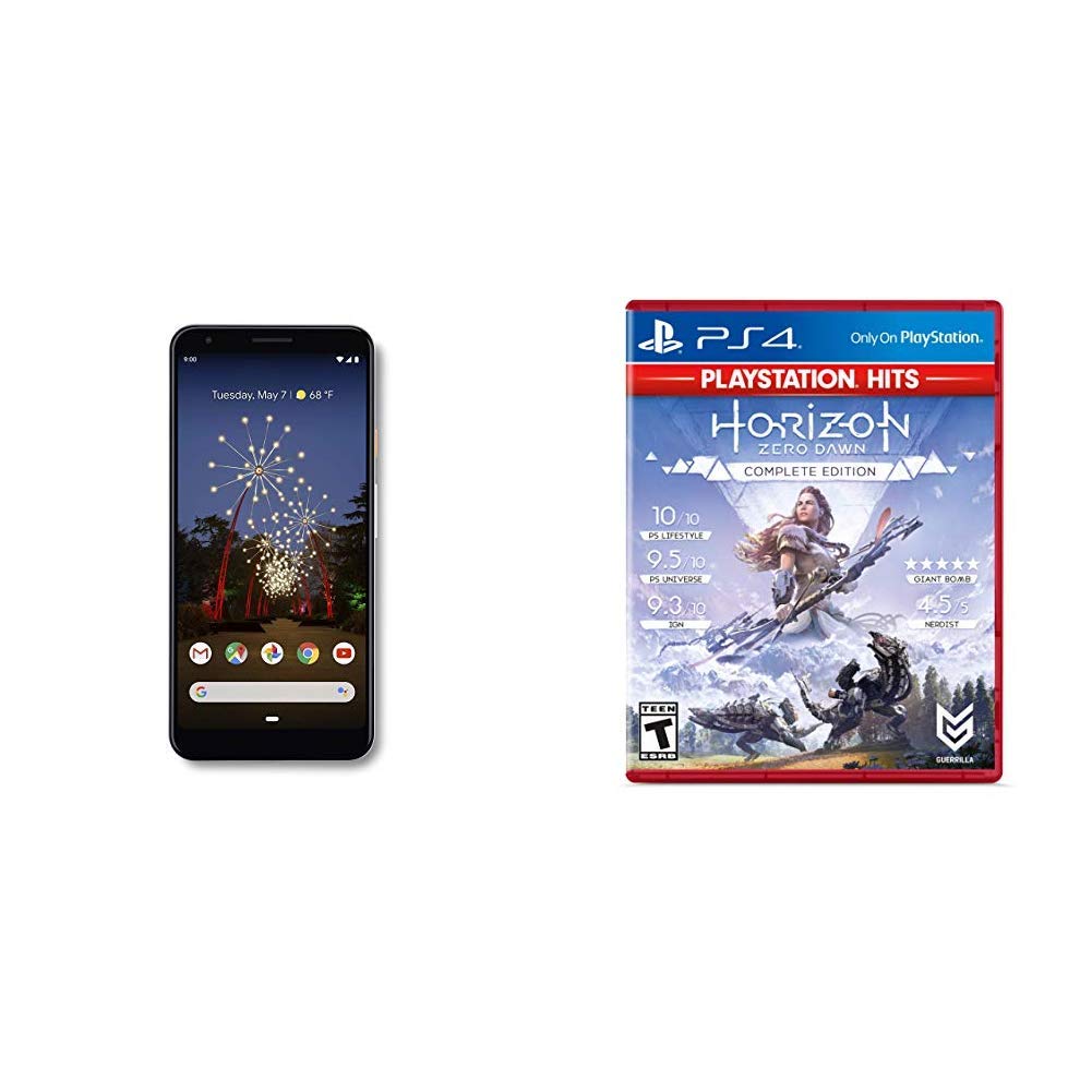 Google Pixel 3a XL 64GB Unlocked Smartphone - Clearly White | Bundle with Horizon Zero Dawn Complete Edition for PS4 | Perfect for Gaming & Everyday Use
