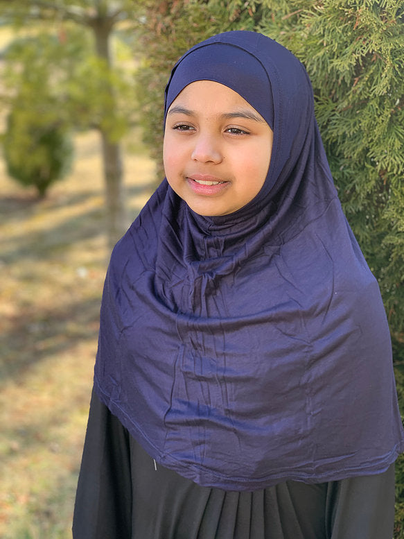 Amira Hijab Set - 2 Piece Navy Blue Muslim Scarf for Women - Perfect for Daily Wear, Prayer & Modest Fashion