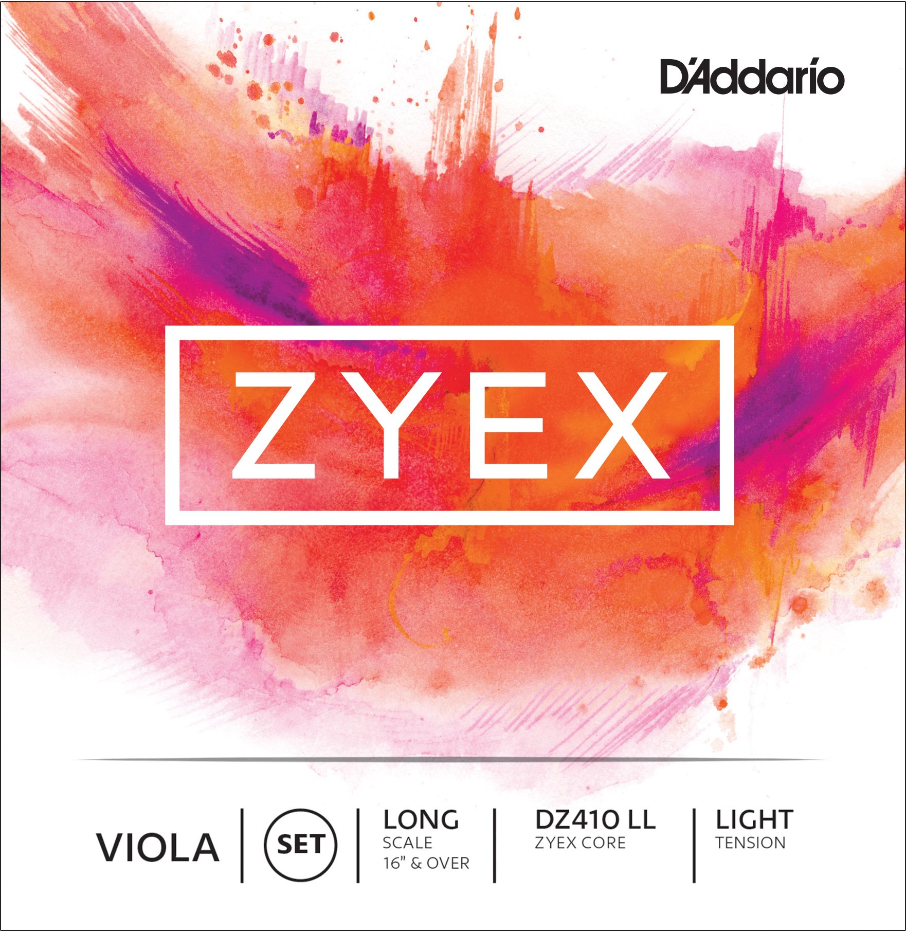 D'Addario Zyex Viola Strings Set - Long Scale, Light Tension for Warm, Balanced Tone | Perfect for Professional Violists & Advanced Players in Orchestras & Solo Performances
