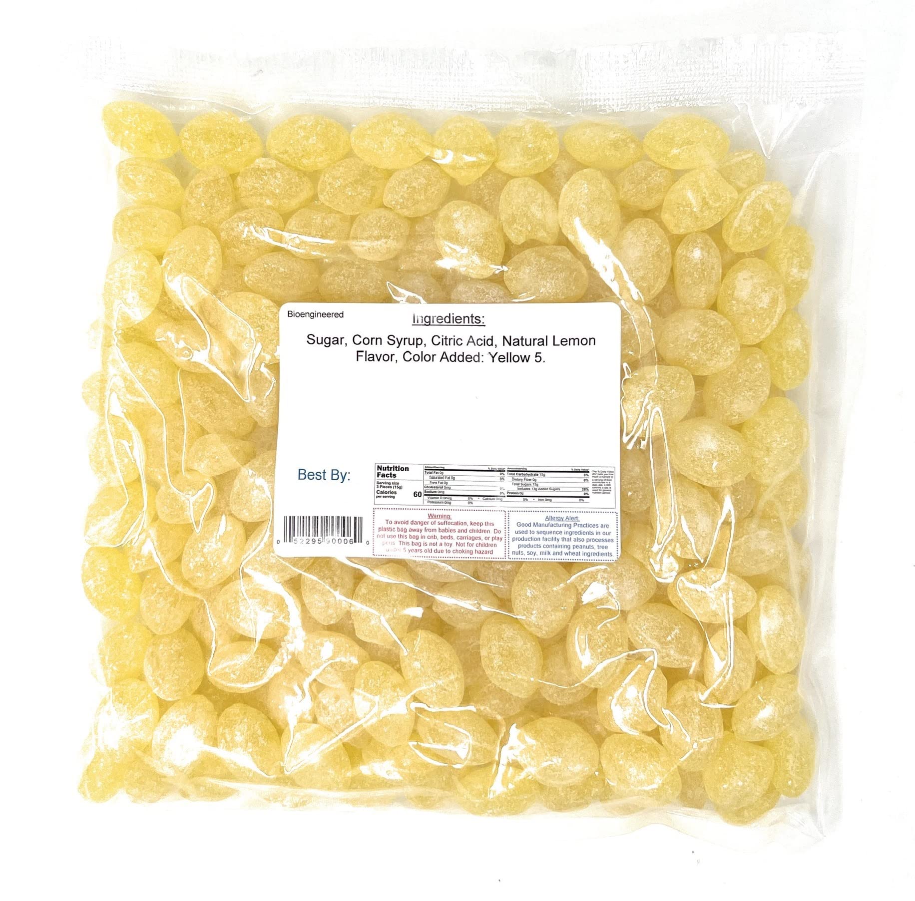 Claeys Lemon Sanded Candy Drops - 2 Pound Bag | Old-Fashioned Hard Candy for Parties, Gifts & Office Treats | Sweet & Tangy Lemon Flavor