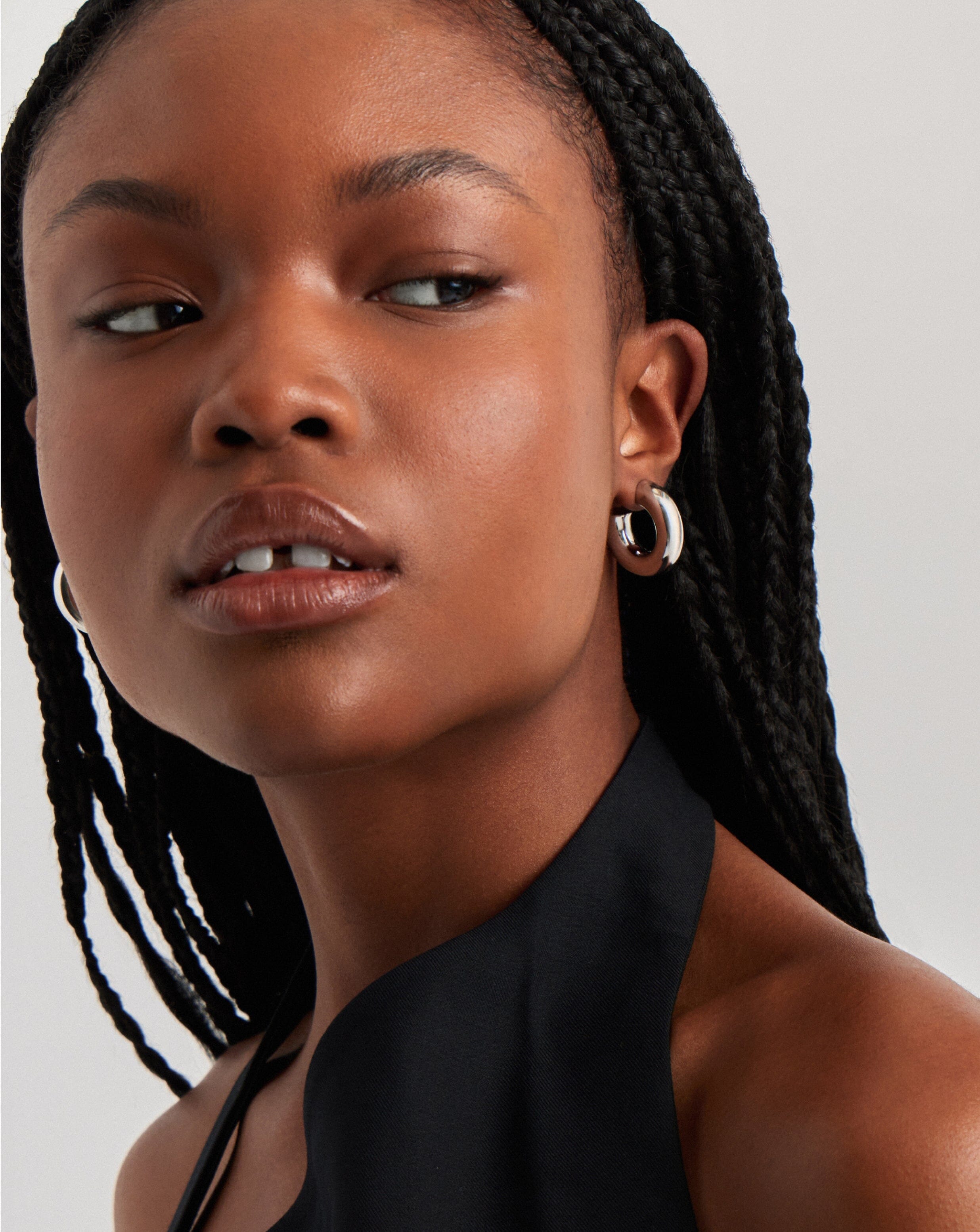 Chubby Medium Hoop Earrings for Women - 925 Sterling Silver Dainty Chunky Hoops - Perfect for Everyday Wear, Date Night & Gifts