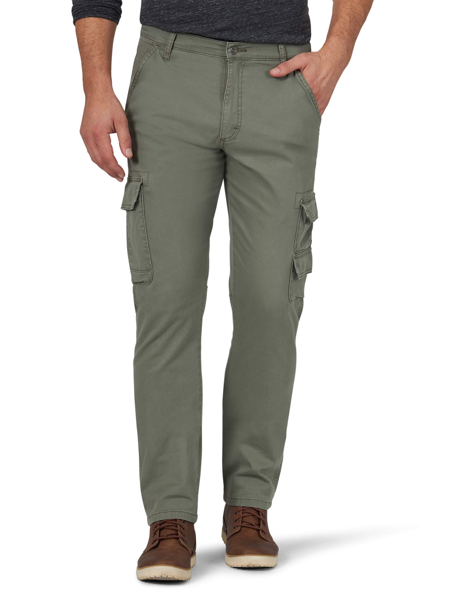 Wrangler Authentics Men's Regular Tapered Cargo Pants - Durable Work & Outdoor Pants for Hiking, Camping & Everyday Wear