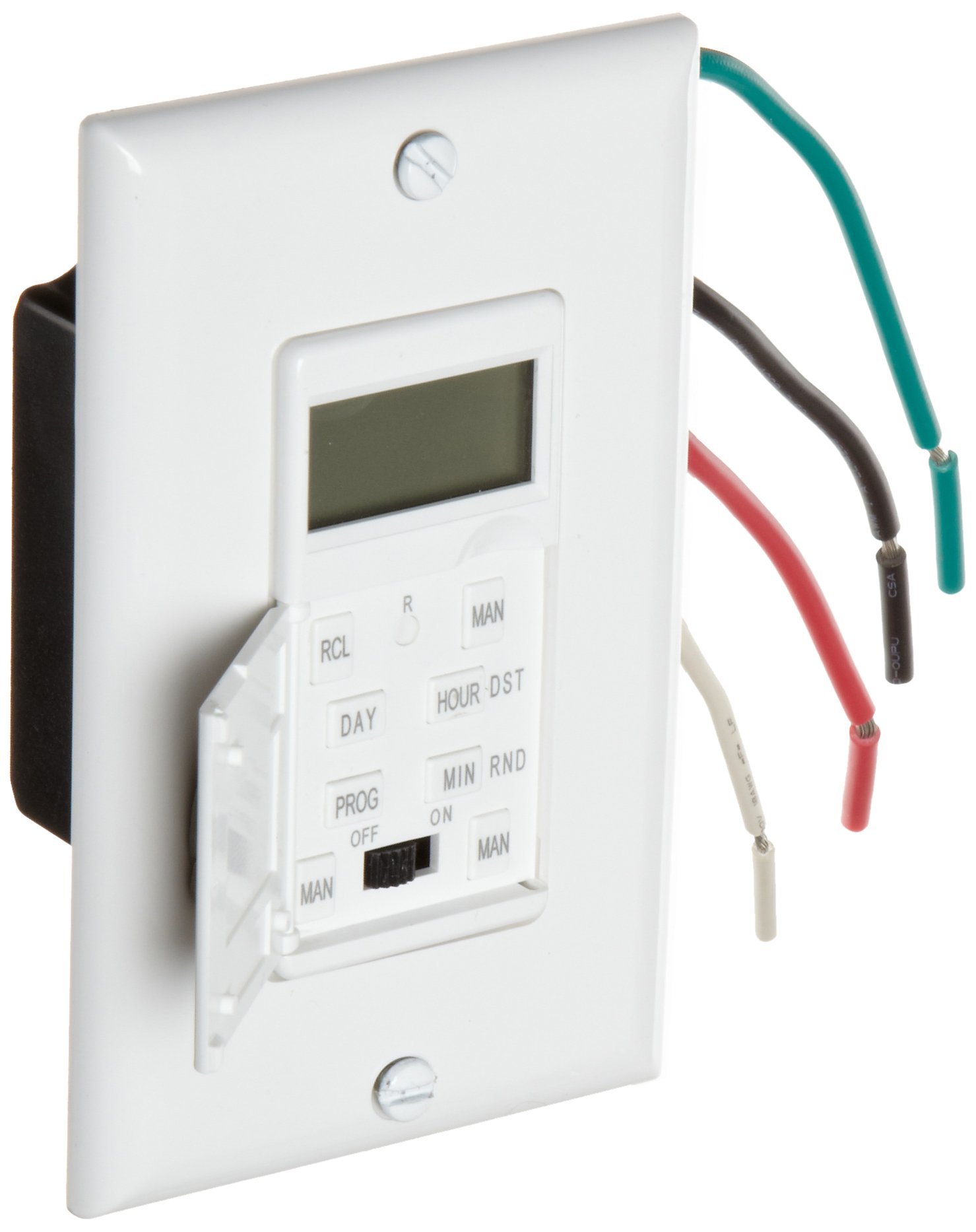 Morris Products 80511 7-Day Heavy Duty In-Wall Digital Timer Switch - White | Programmable Light Timer for Home, Office & Outdoor Use | Energy Saving Solution for Lights & Appliances