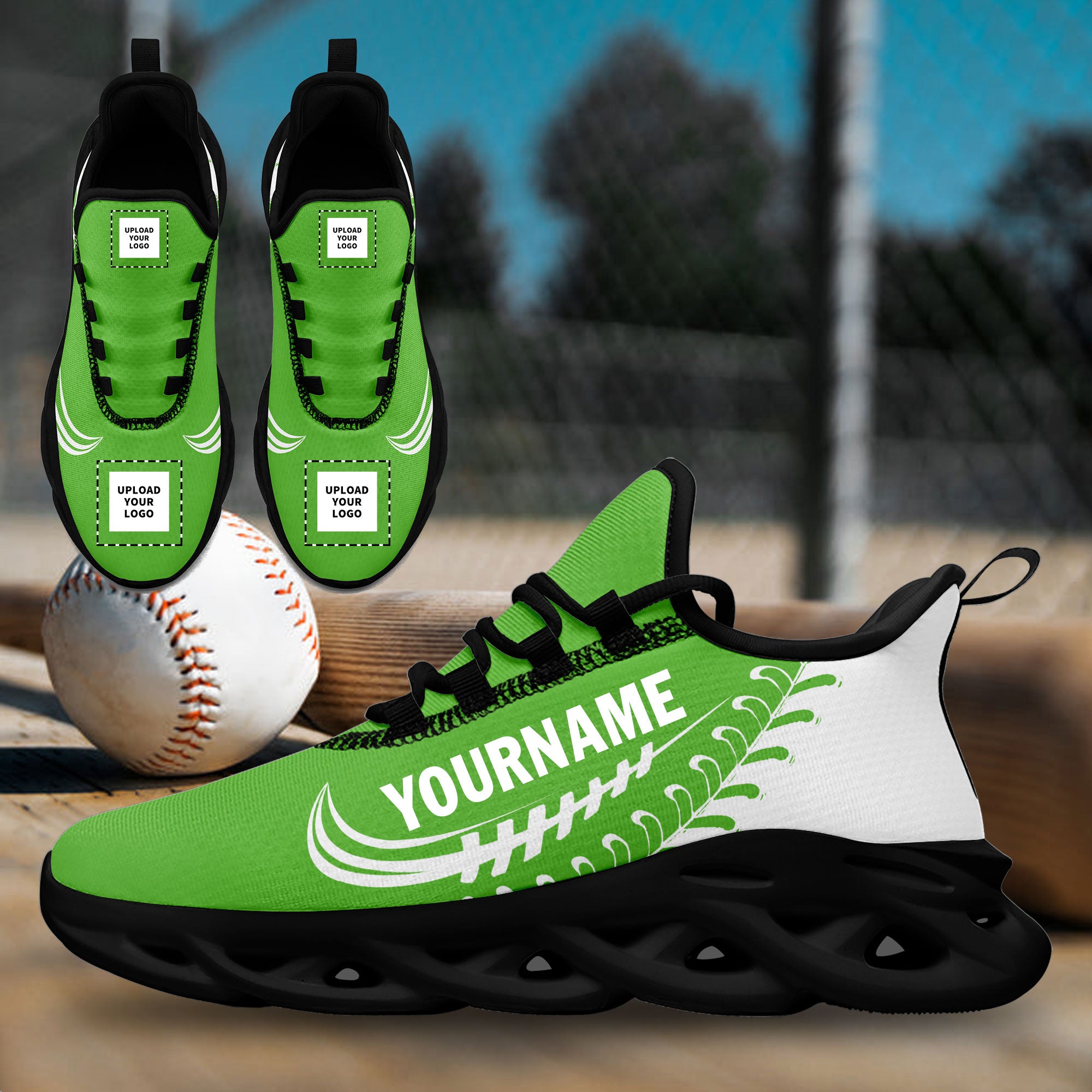 Custom Green MaxSoul Jersey Shoes & Hat Set - Personalized Sports Outfit for Basketball, Football & Fan Gear - Perfect for Games, Training & Team Spirit