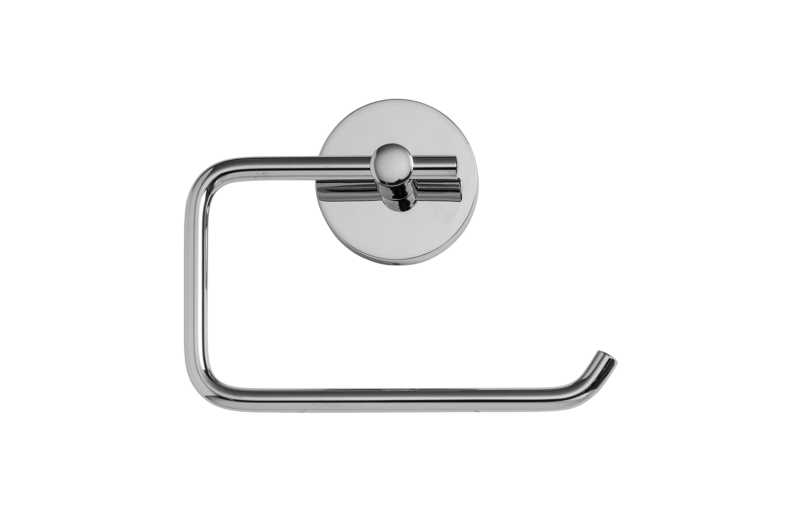 Croydex Pendle Flexi-Fix Easy to Install Screw or Glue Bathroom Toilet Paper Holder - 4.2x5.3x1.7 Inches Chrome - Perfect for Small Spaces, Apartments & Modern Bathrooms