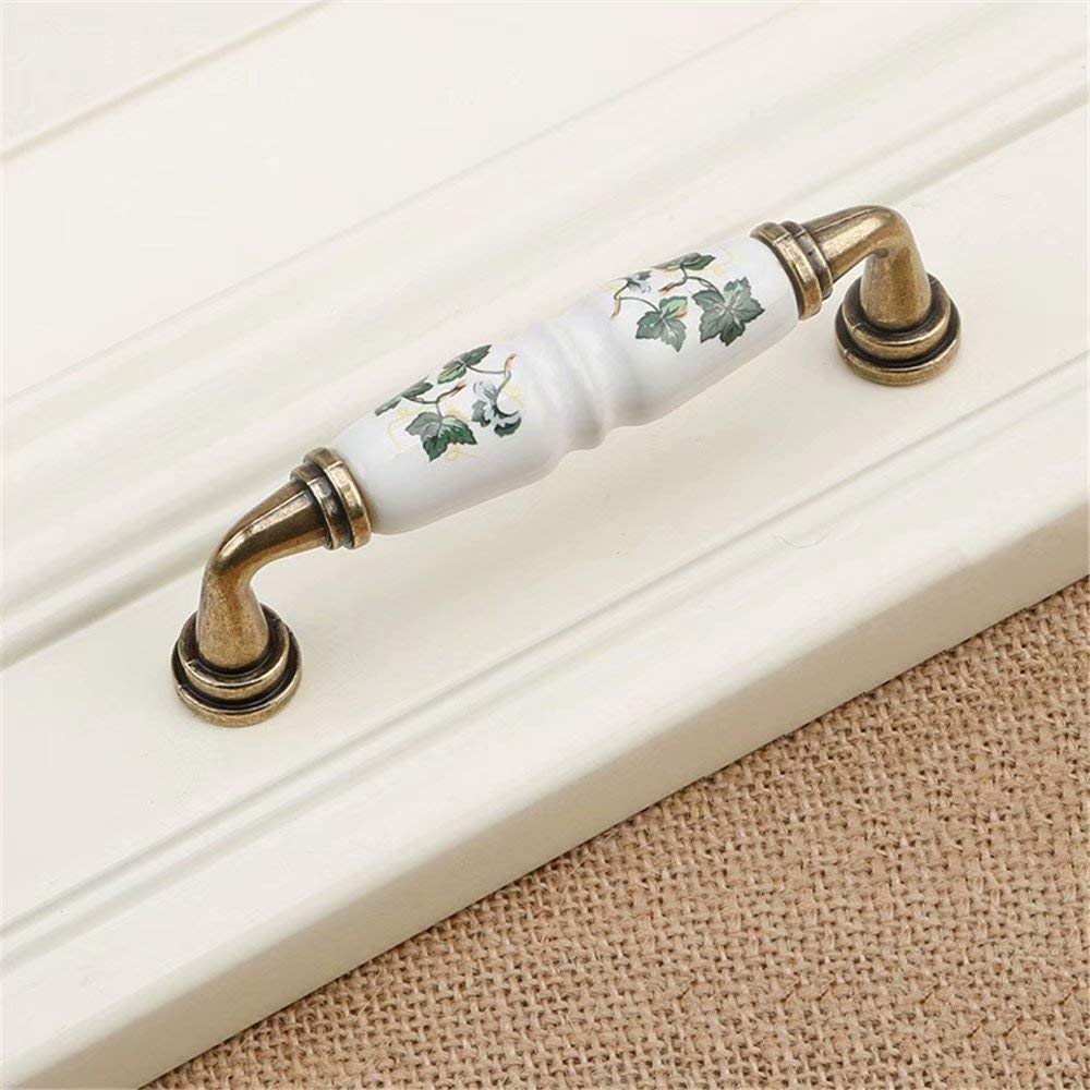 Ceramic Bow Cabinet Handles & Drawer Pulls - 6 Pack Kitchen Cupboard Hardware (96mm Hole Distance, Style A) - Perfect for Modern Cabinets, Dressers & DIY Home Decor Projects