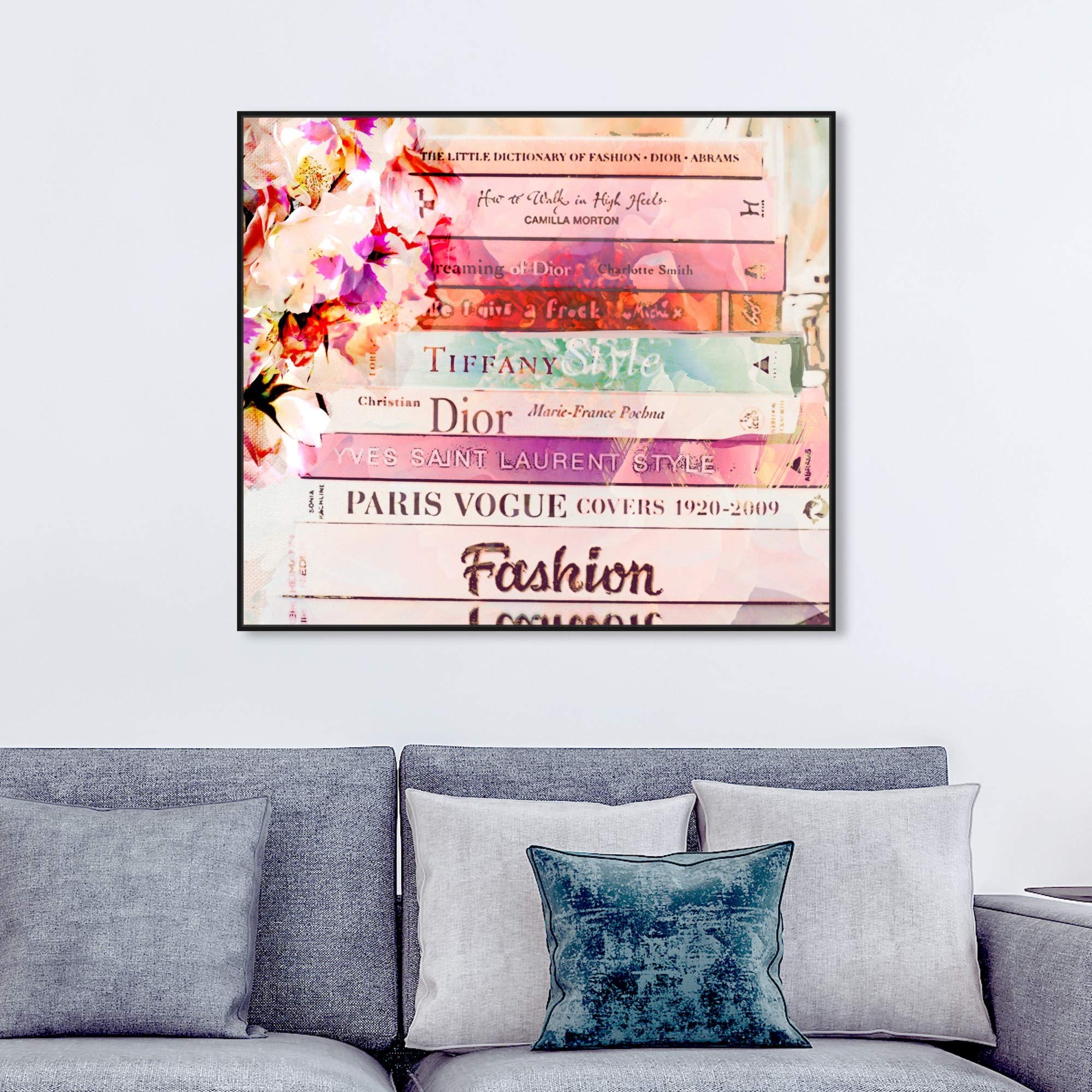 Romantica Spring Pink Floral Framed Wall Art Canvas Print - 45