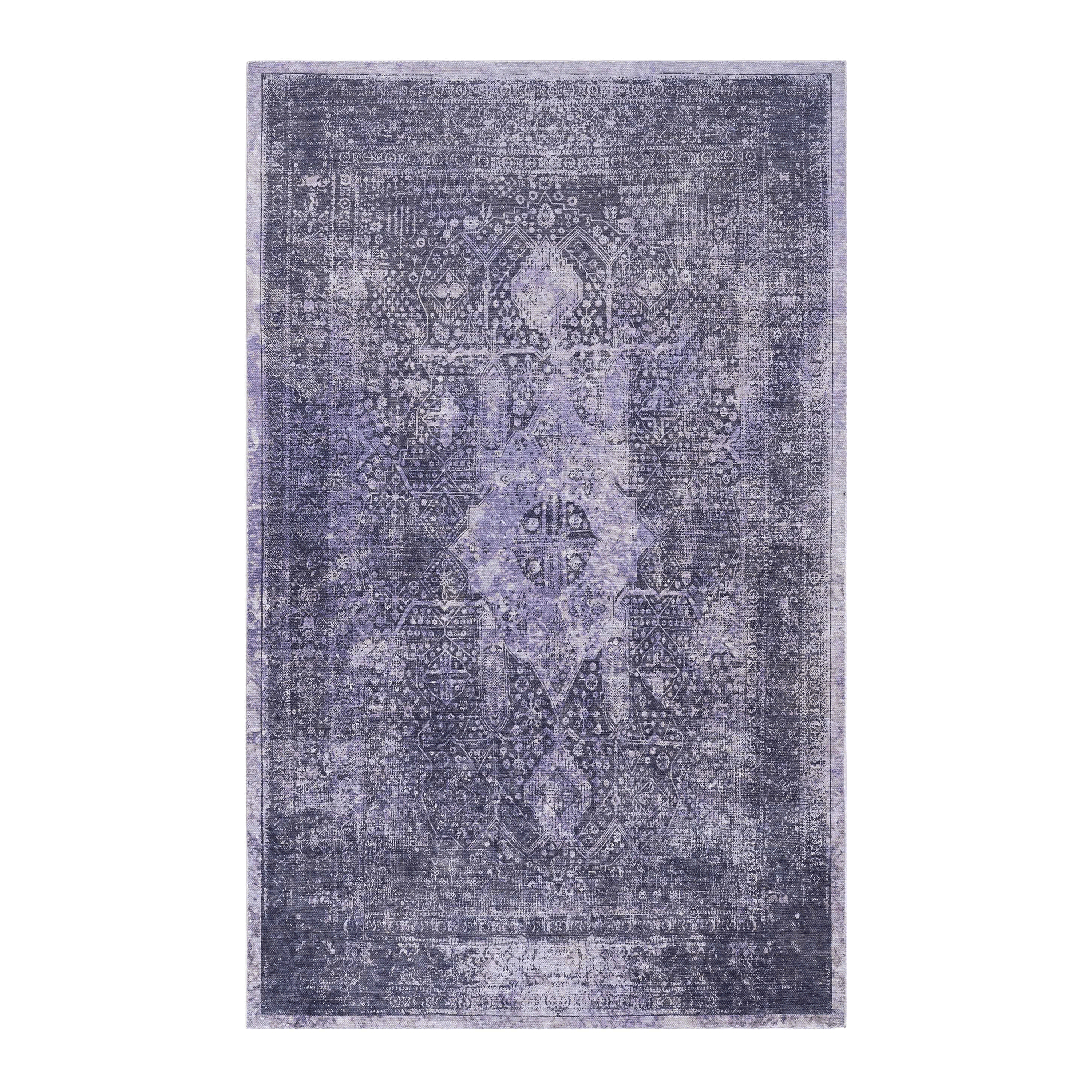 DTY Signature 8x10 Washable Low Pile Non-Slip Non-Shedding Foldable Area Rug - Kid & Pet Friendly for Living Room, Bedroom, Kitchen - Anthracite (8' x 10') - Perfect for High Traffic Areas, Cozy Home Decor & Easy Cleaning