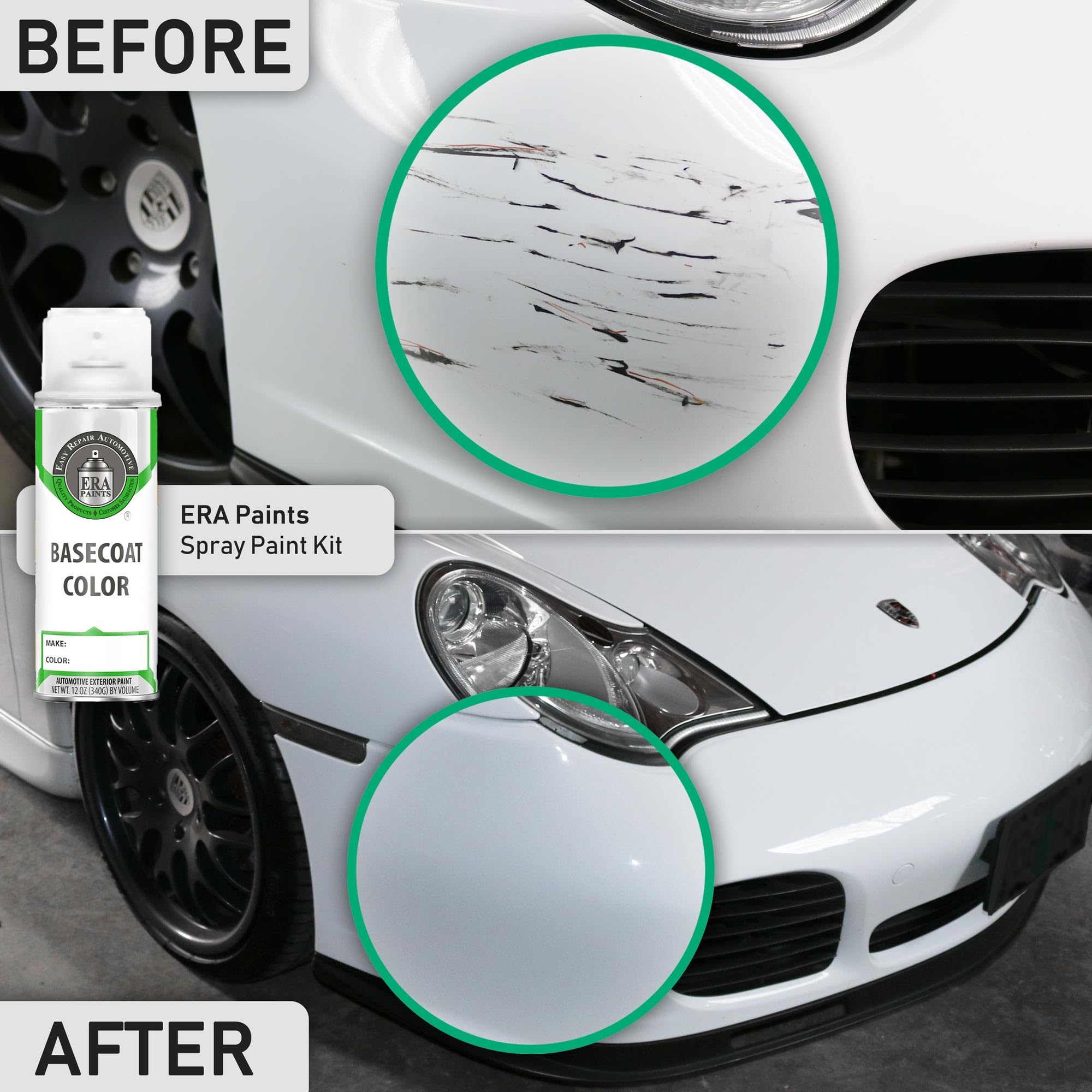 ERA Paints 376/6376 - AMG Green Hell Magno Touch Up Paint Spray Kit for Mercedes | Exact Color Match | Automotive Scratch Repair | Perfect for Car Detailing & Minor Scratch Fixes