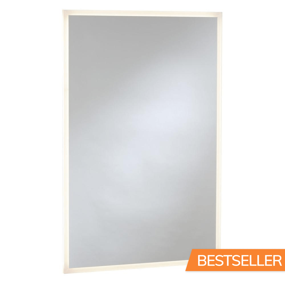 Bobrick B167 2436 Reversible LED Backlit Mirror - Bathroom Vanity Mirror with Edge Lighting for Modern Home & Hotel Use