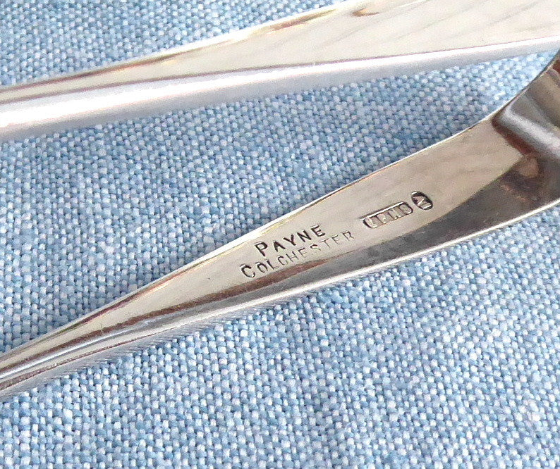 Vintage Payne Colchester 1920s EPNS Silver Sugar Tongs with Spoon Ends - Perfect for Afternoon Tea, Coffee Service & Antique Tableware Collection