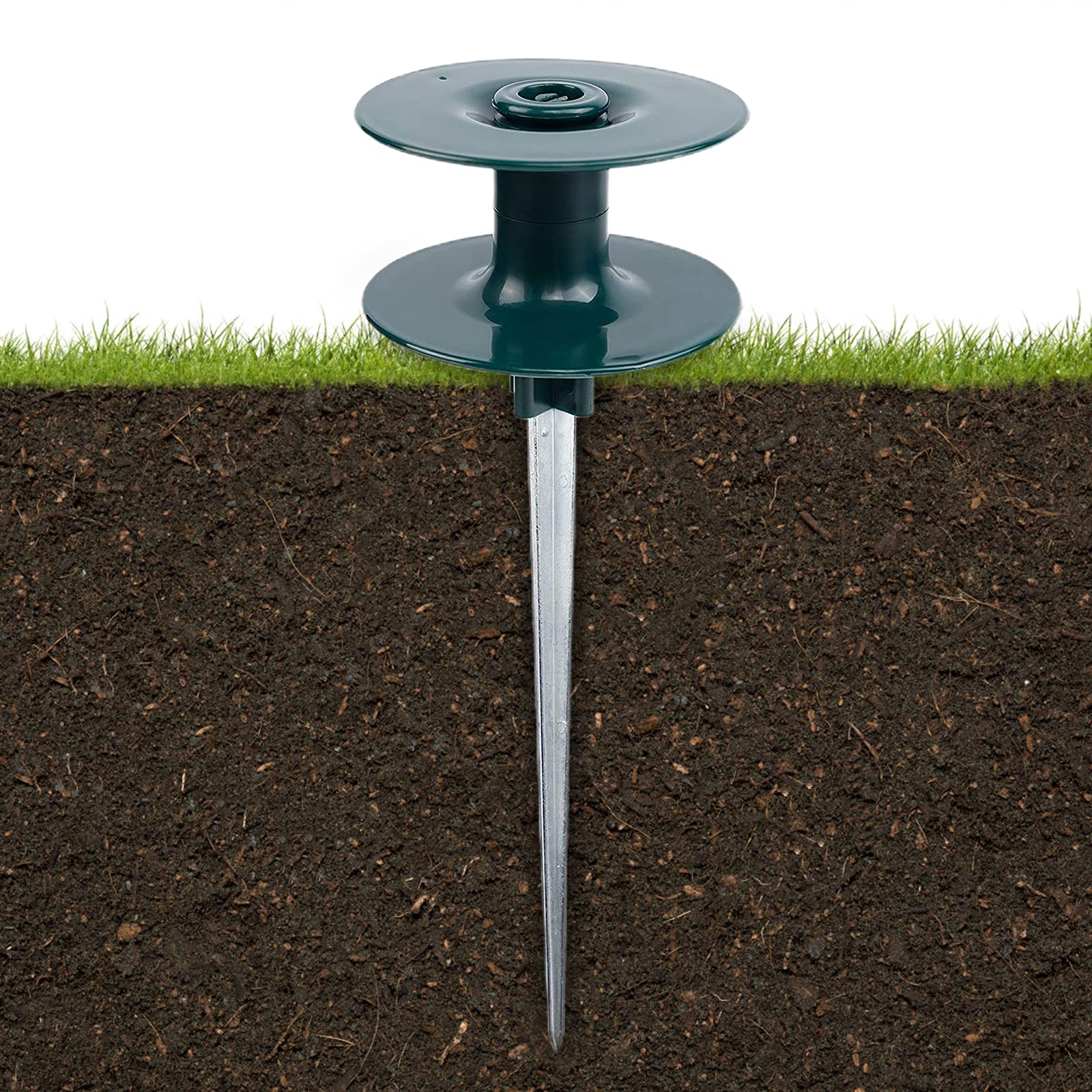 2PCS Heavy Duty Garden Hose Guide Stakes - Dark Green Lawn Hose Support for Plant Protection & Watering