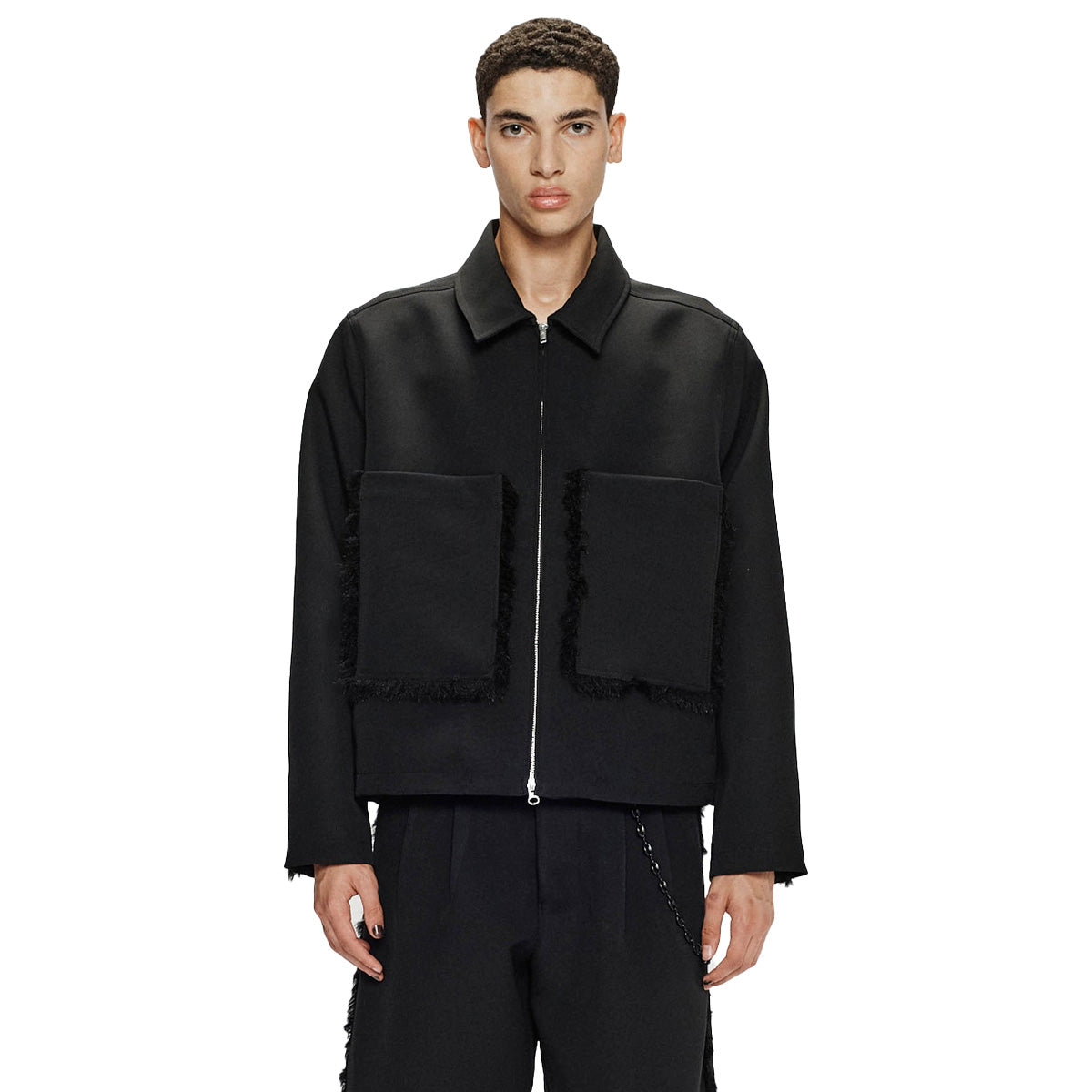 Women's Black Crop Patch Pocket Jacket - Stylish & Trendy Outerwear for Casual Wear, Street Fashion & Layering