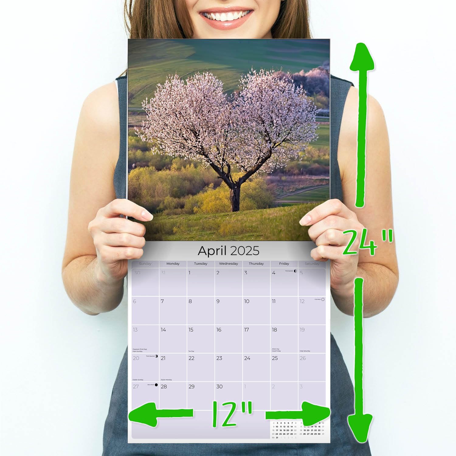 2024-2025 Hearts Wall Calendar - Valentine's Day Gift, Teacher Planner, Arts & Crafts Organizer - 12