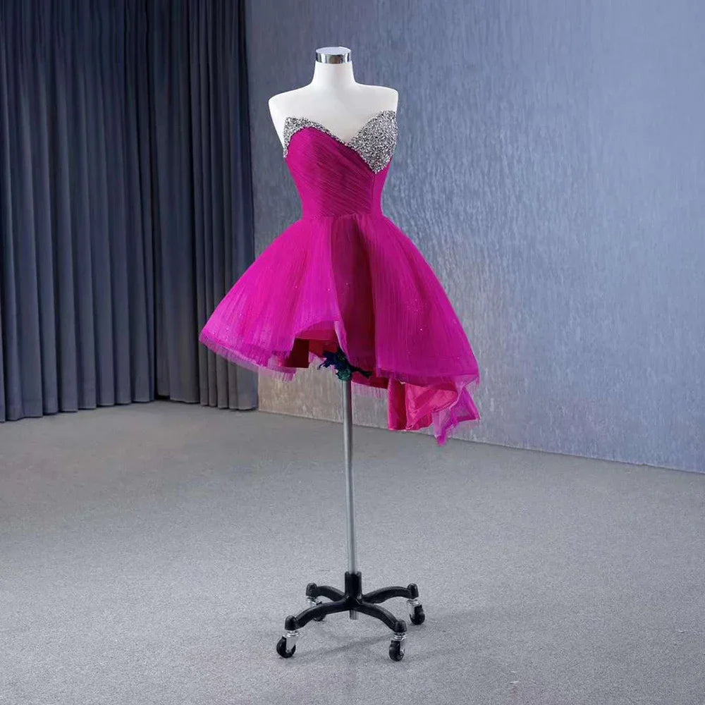 Serene Hill Fuchsia Detachable Lace-Up Pearl Beaded Luxury Wedding Dress - High-End Custom Made Bride Gown 2025 (HM231068) | Perfect for Bridal Ceremonies, Vow Renewals & Formal Events