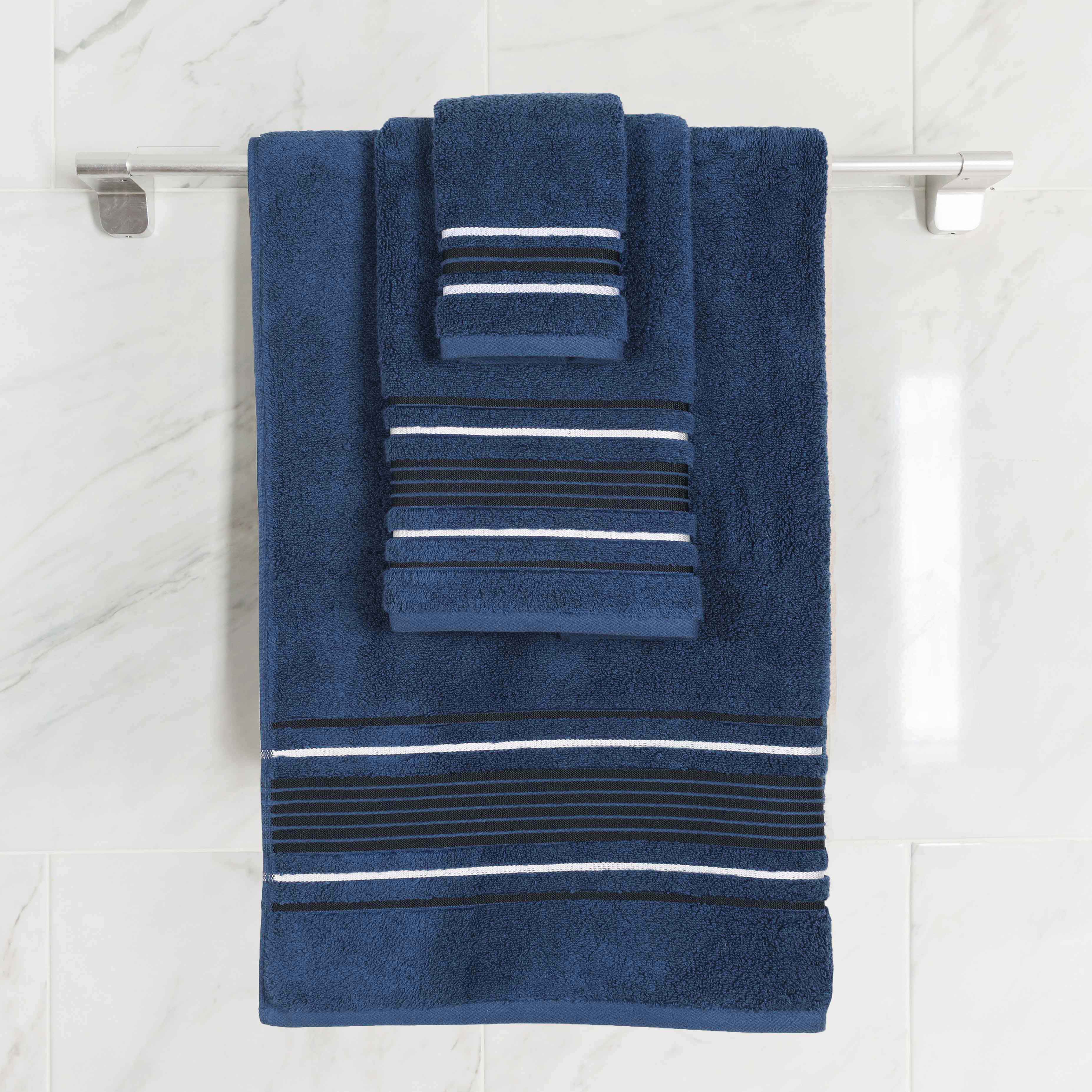 Premium Sadie Zero Twist Cotton 3-Piece Towel Set with Elegant Floral Motif - Ultra Soft & Absorbent Bath Towels for Spa, Guest Bathroom & Luxury Home Decor