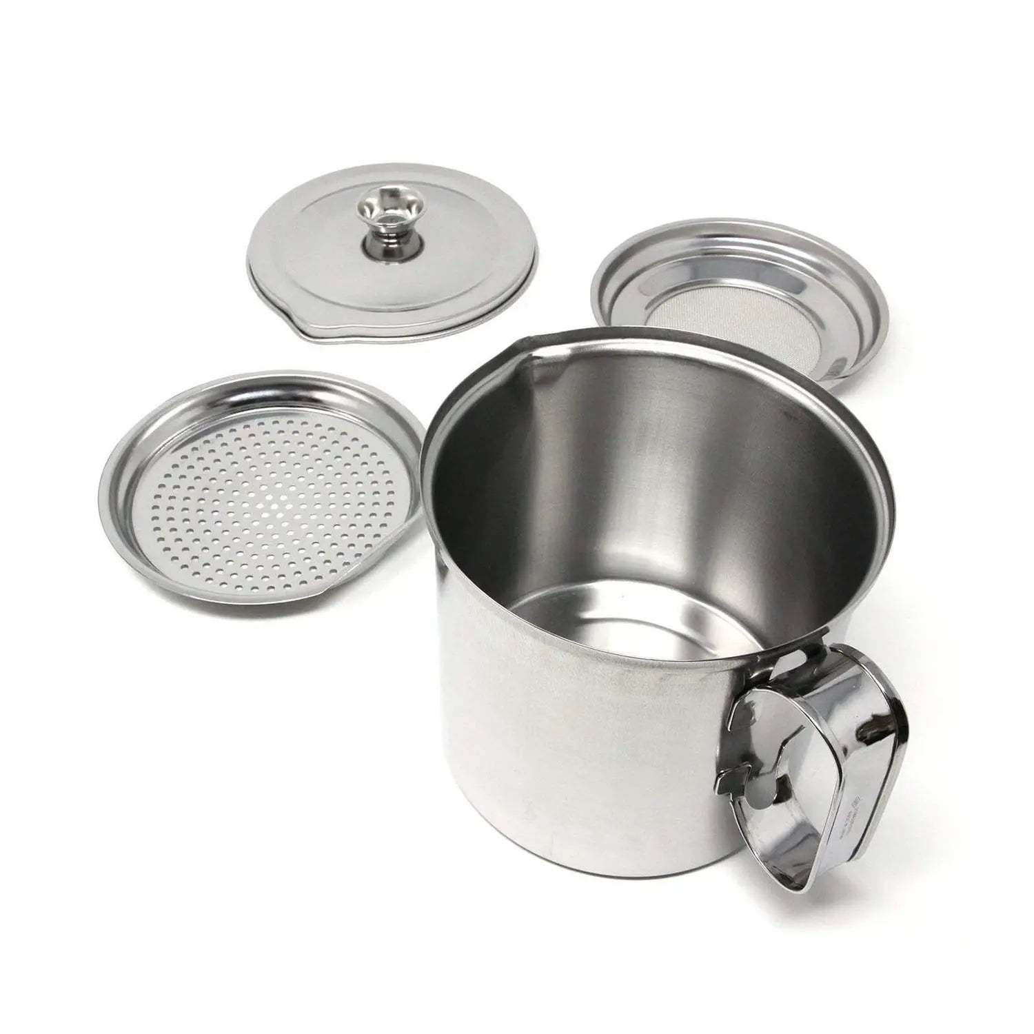 Ichibishi Premium Stainless Steel Oil Filter Pot - Professional Kitchen Strainer for Cooking Oil, Deep Fryer, and Salad Dressing - Perfect for Restaurants, Home Chefs & Food Prep