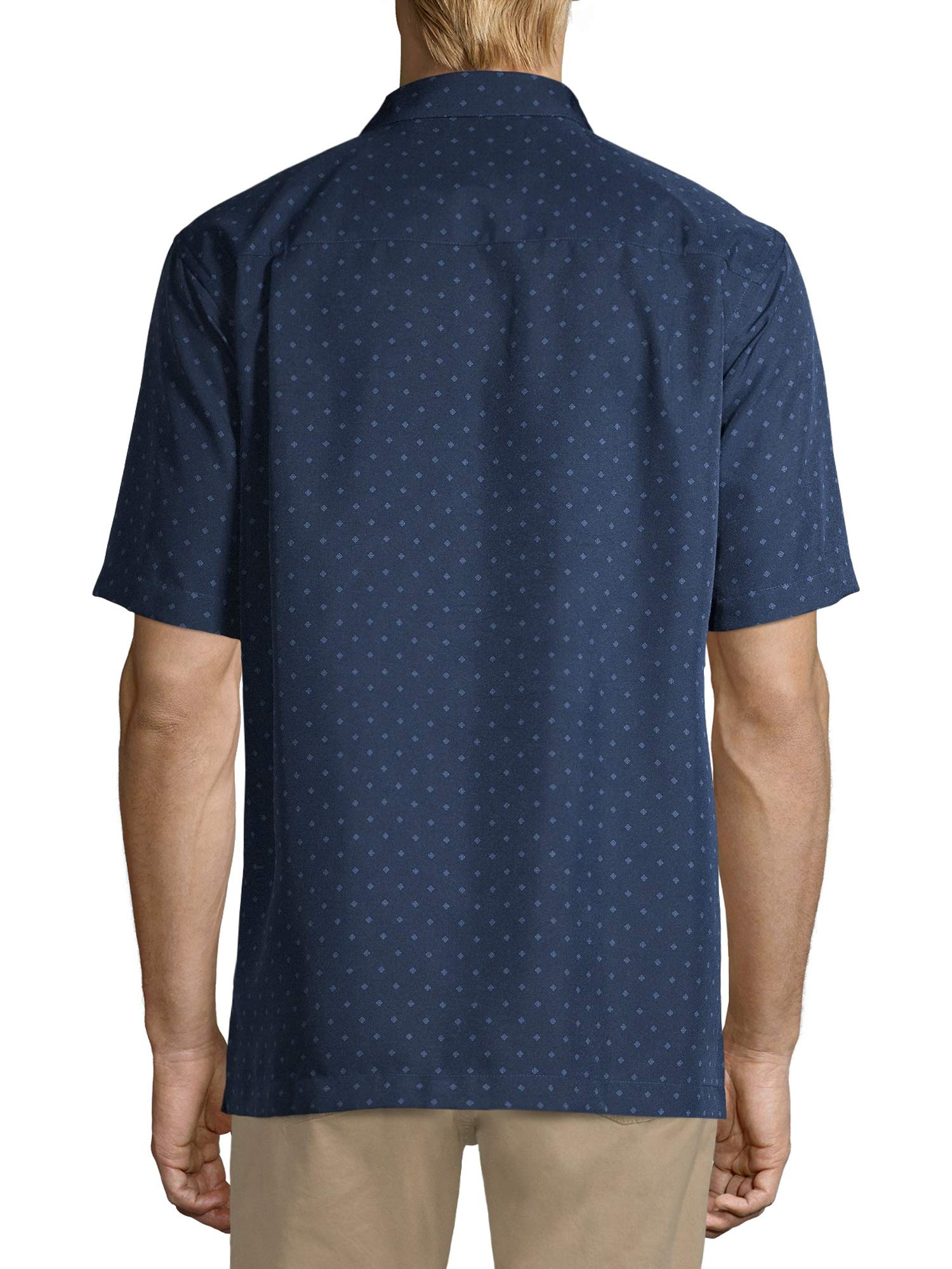 Men's & Big & Tall Short Sleeve Printed Microfiber Shirt - Lightweight Breathable Button Down for Summer, Casual Wear & Outdoor Activities