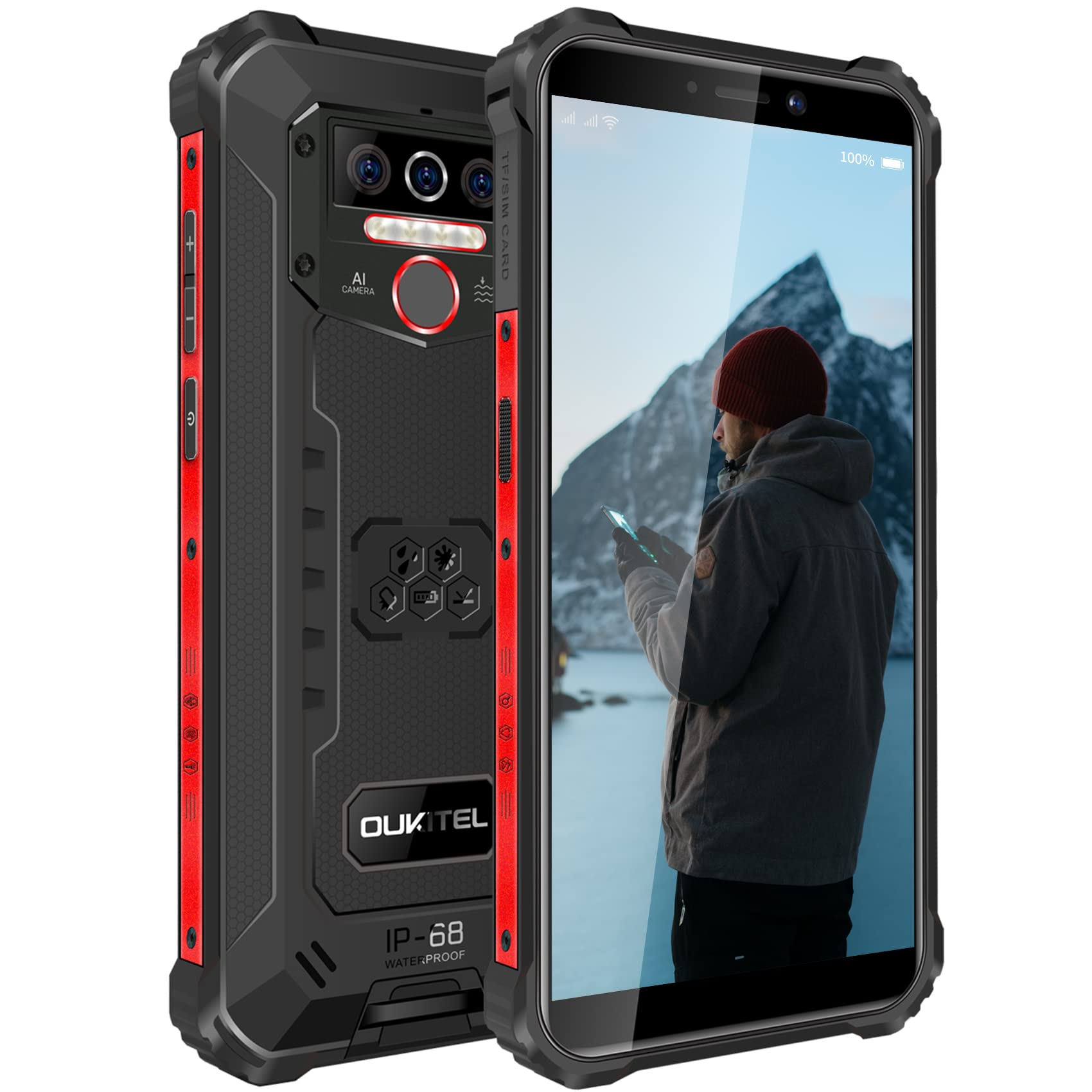 OUKITEL WP5 Rugged Unlocked Smartphone - 8000mAh Battery, IP68 Waterproof, 4GB RAM 32GB ROM (Expandable to 256GB), 5.5