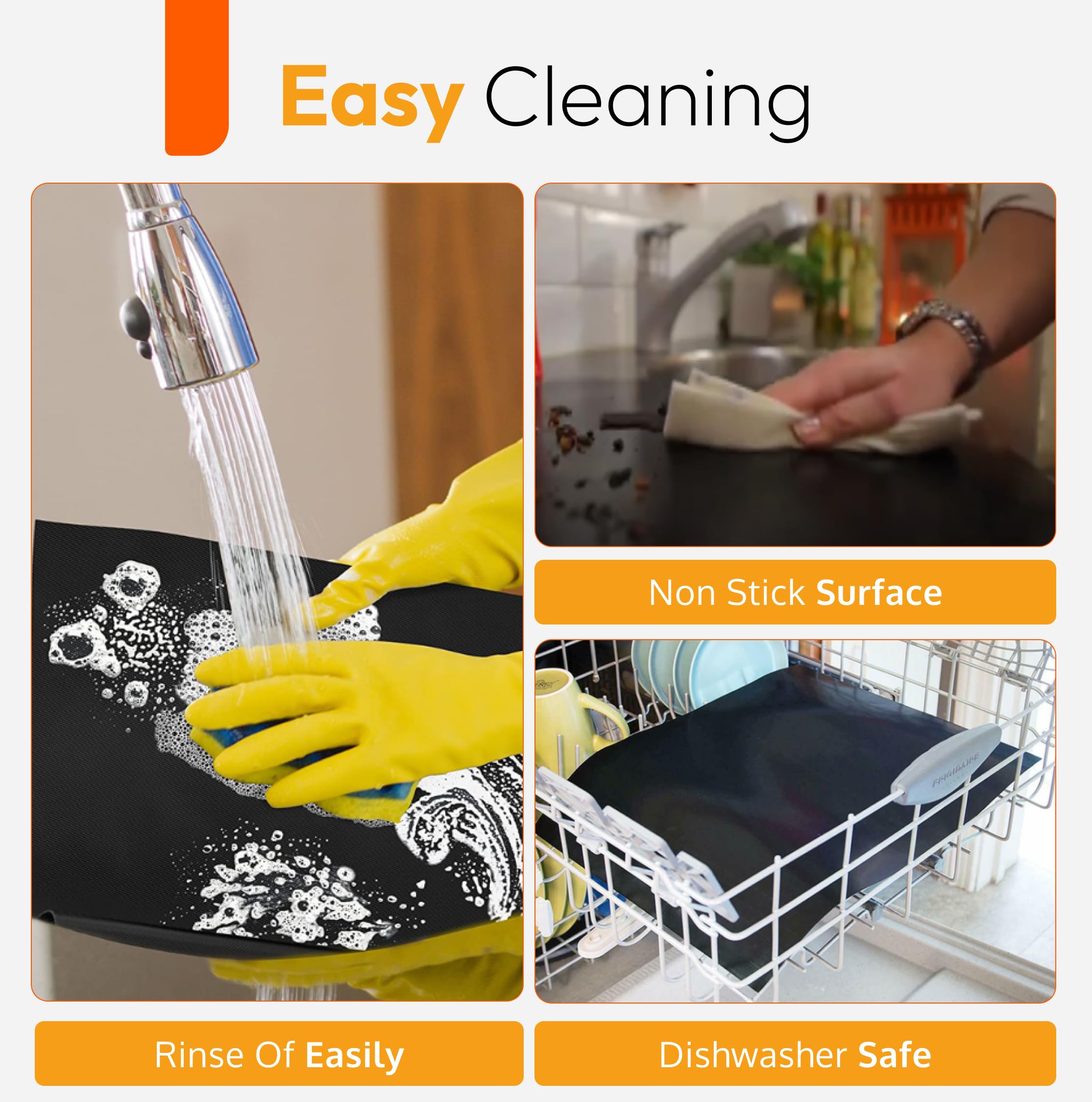 Non-Stick Oven Liners for Electric & Gas Stoves - Heavy Duty Reusable Teflon Range Mat (17