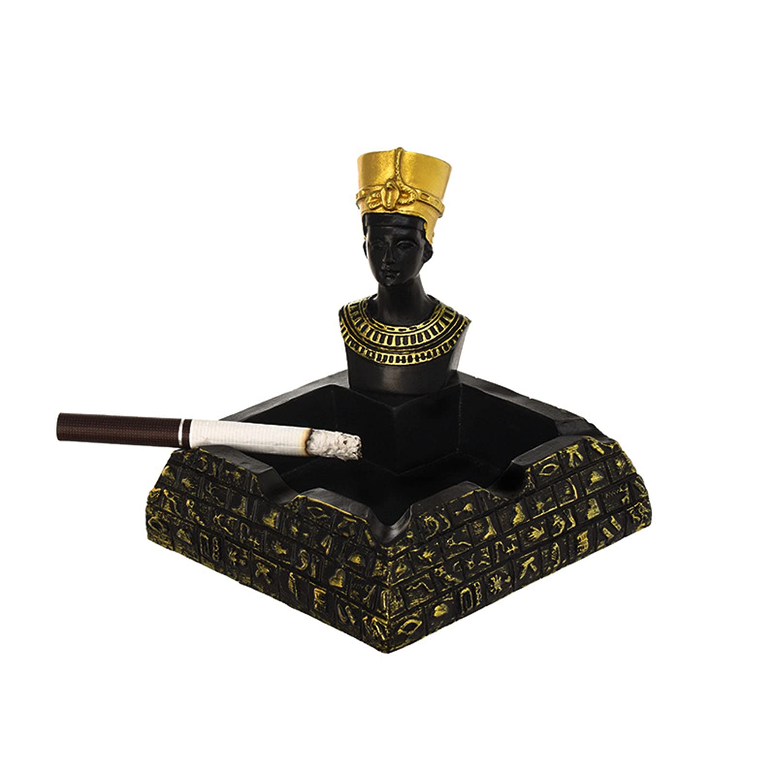 Egyptian Style Resin Cigarette Ashtray - Elegant Home & Office Decor for Indoor & Outdoor Use - Unique Smoking Accessory Gift for Men - Perfect for Desktops, Patios, and Man Caves
