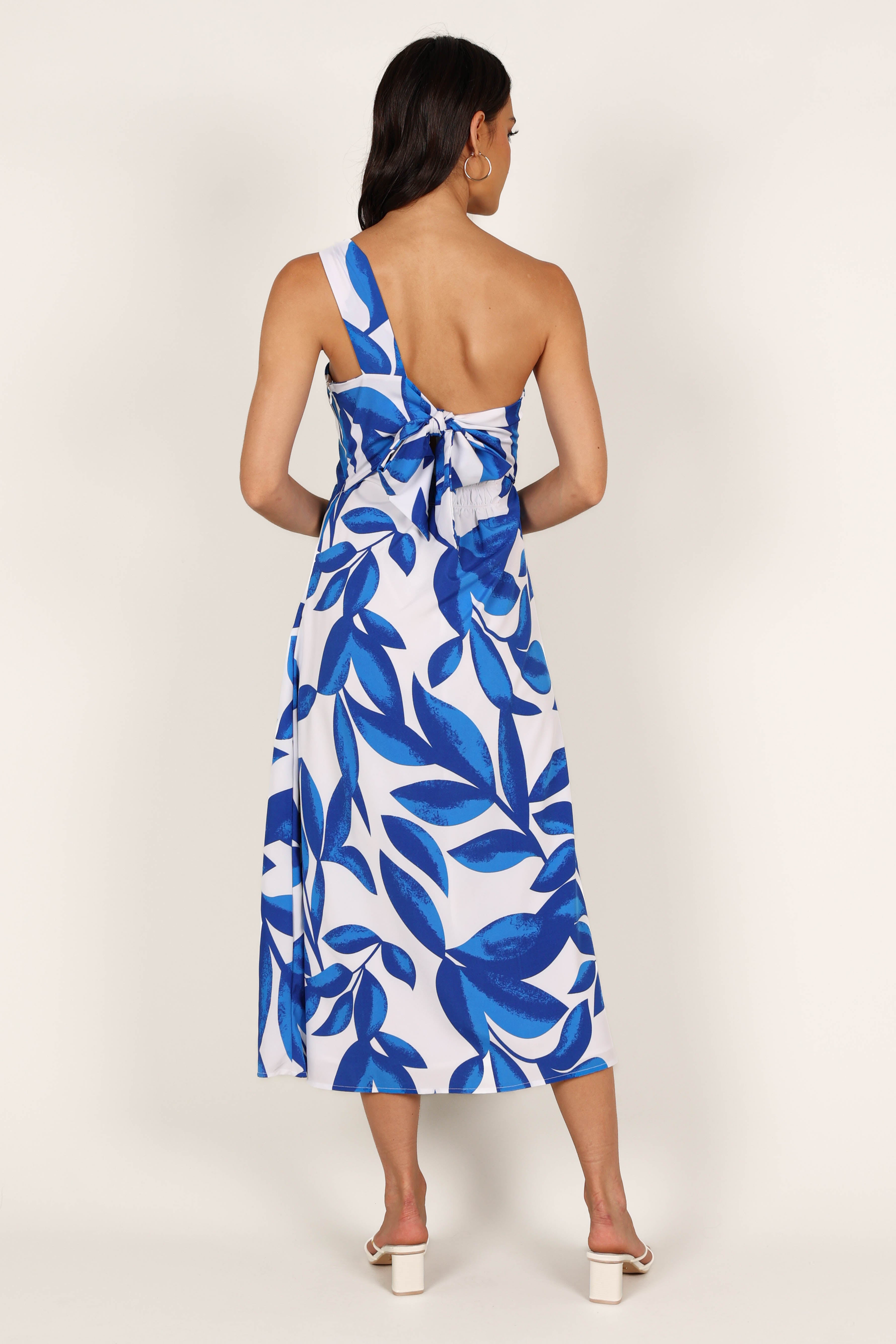 Freddie Midi Dress for Women - Floral Print White & Blue Summer Dress | Casual, Beach, Party Wear | Perfect for Date Night, Vacation & Outdoor Events