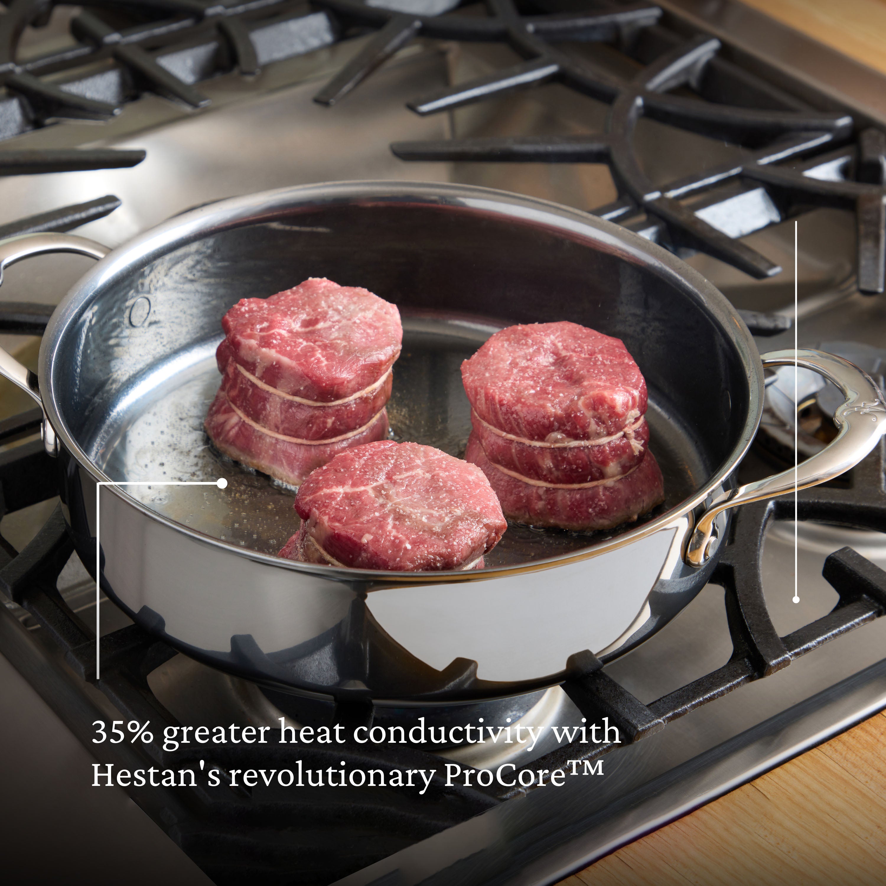 Hestan Nanobond Nonstick Covered Braiser and Sauteuse Pan - 3.5 Quart (26cm) - Premium Ceramic Cookware for Searing, Braising & Sauteing - Perfect for Stovetop, Oven & Serving Dishes