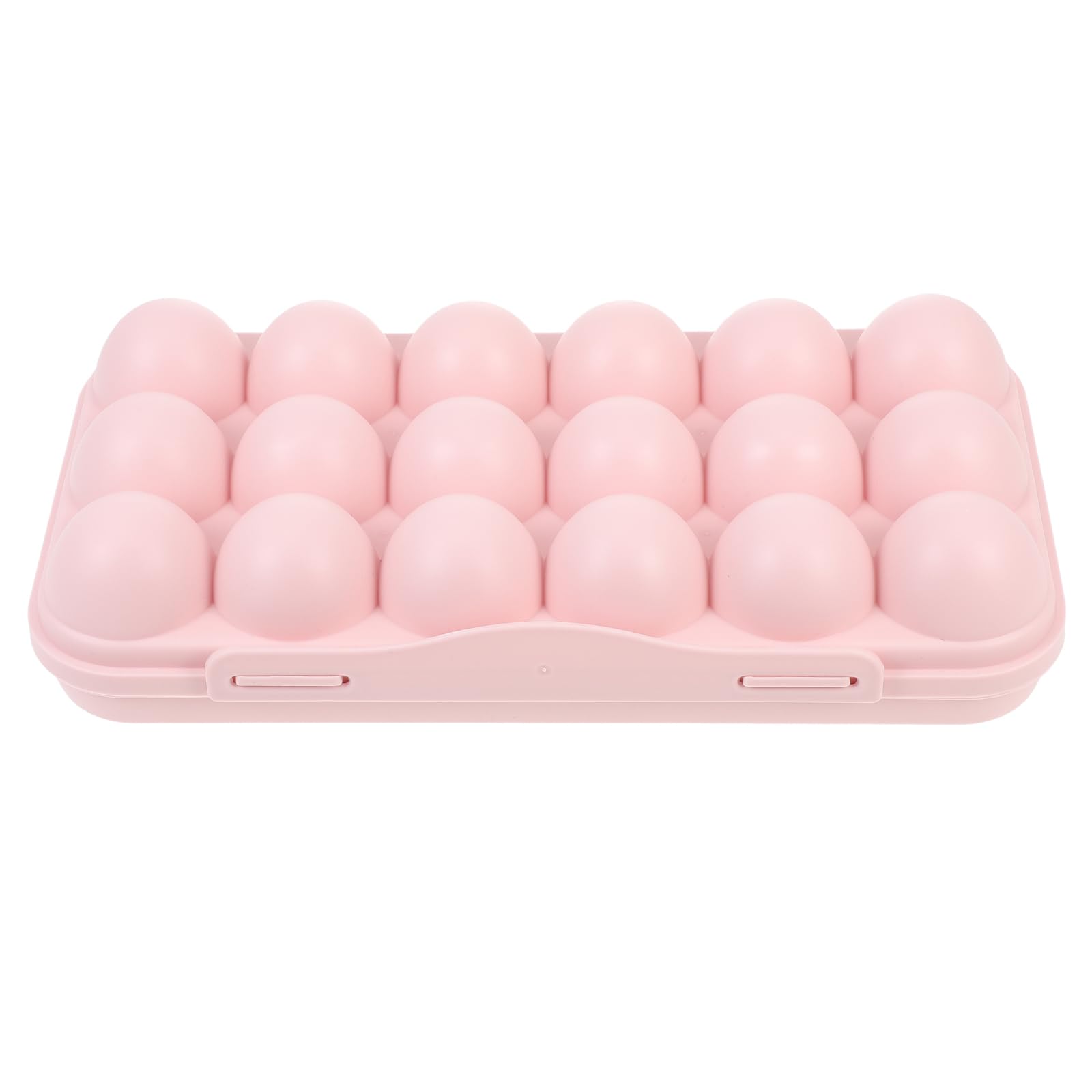 Reusable Plastic Egg Holder for Refrigerator - 18 Egg Storage Container with Lid, Stackable Fridge Organizer (Pink) | Perfect for Kitchen Organization, Farm Fresh Eggs & Space-Saving Refrigerator Storage