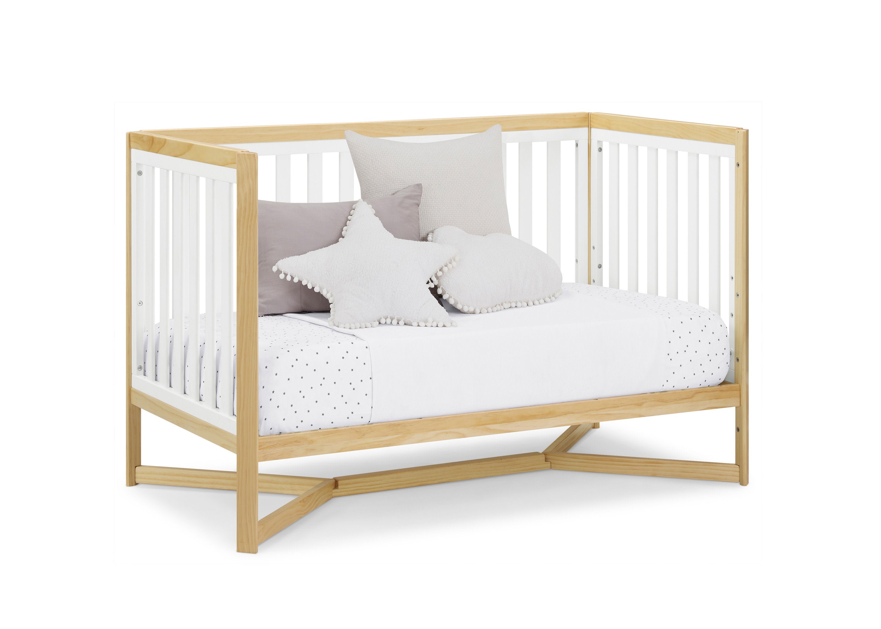 Tribeca 4-in-1 Convertible Baby Crib - White Nursery Furniture for Newborn to Toddler Bed - Perfect for Modern Nursery Rooms & Daycare Centers