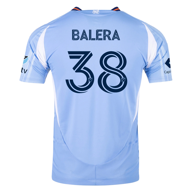 Adidas Drew Baiera New York City FC Authentic Home Jersey 2025-2026 with MLS Patches - Bahia Light Blue Soccer Shirt for Fans & Game Day Wear